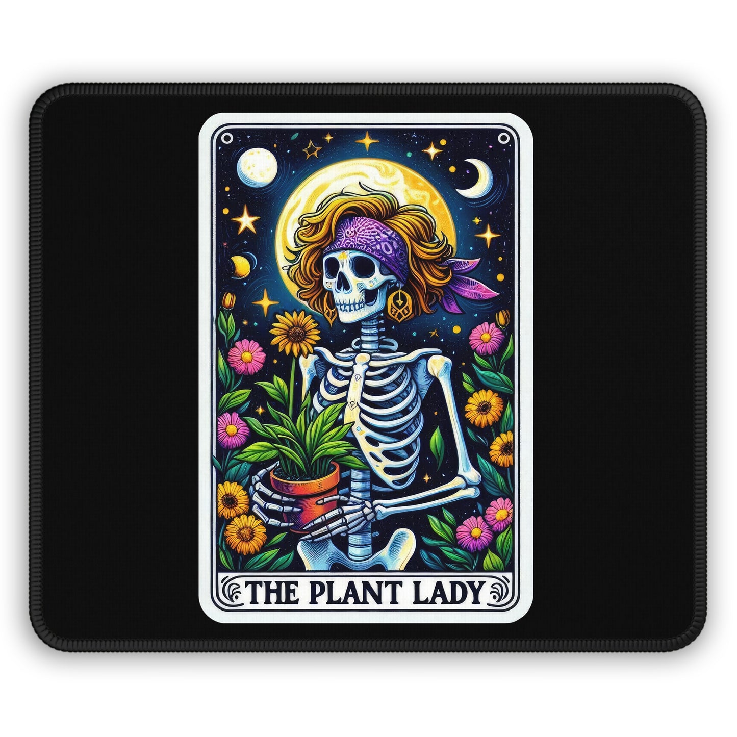 Plant Lady Tarot Card Non Slip Mouse Pad | Botanical Office Desk Decor Plant Lovers Gift Tarot-Inspired Desk Mat Green Thumb Desk Accessory