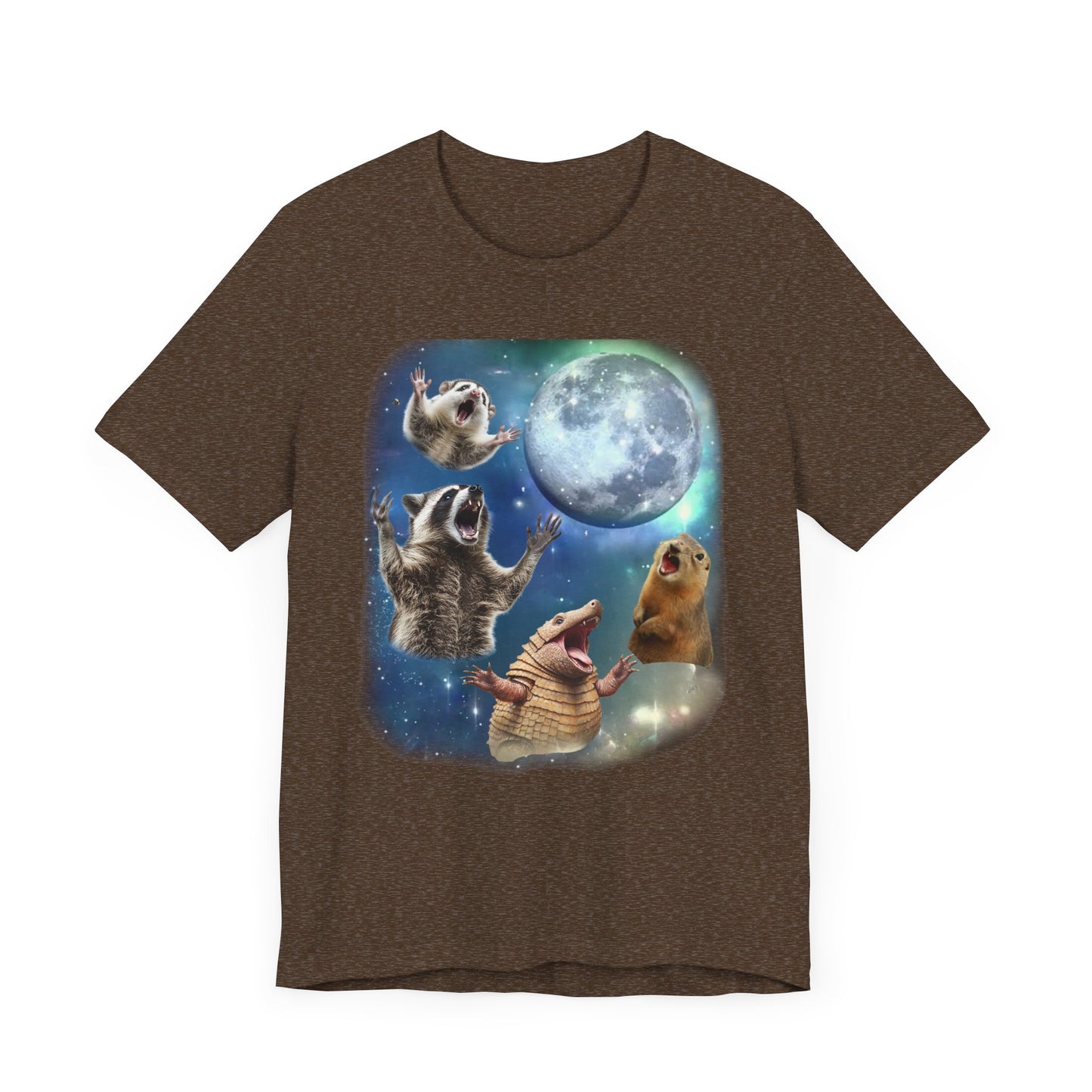Feral Animals Howling at the Moon Shirt | Funny Raccoon, Opossum, Armadillo & Prairie Dog Tee | '90s-Inspired Animal Humor Shirt