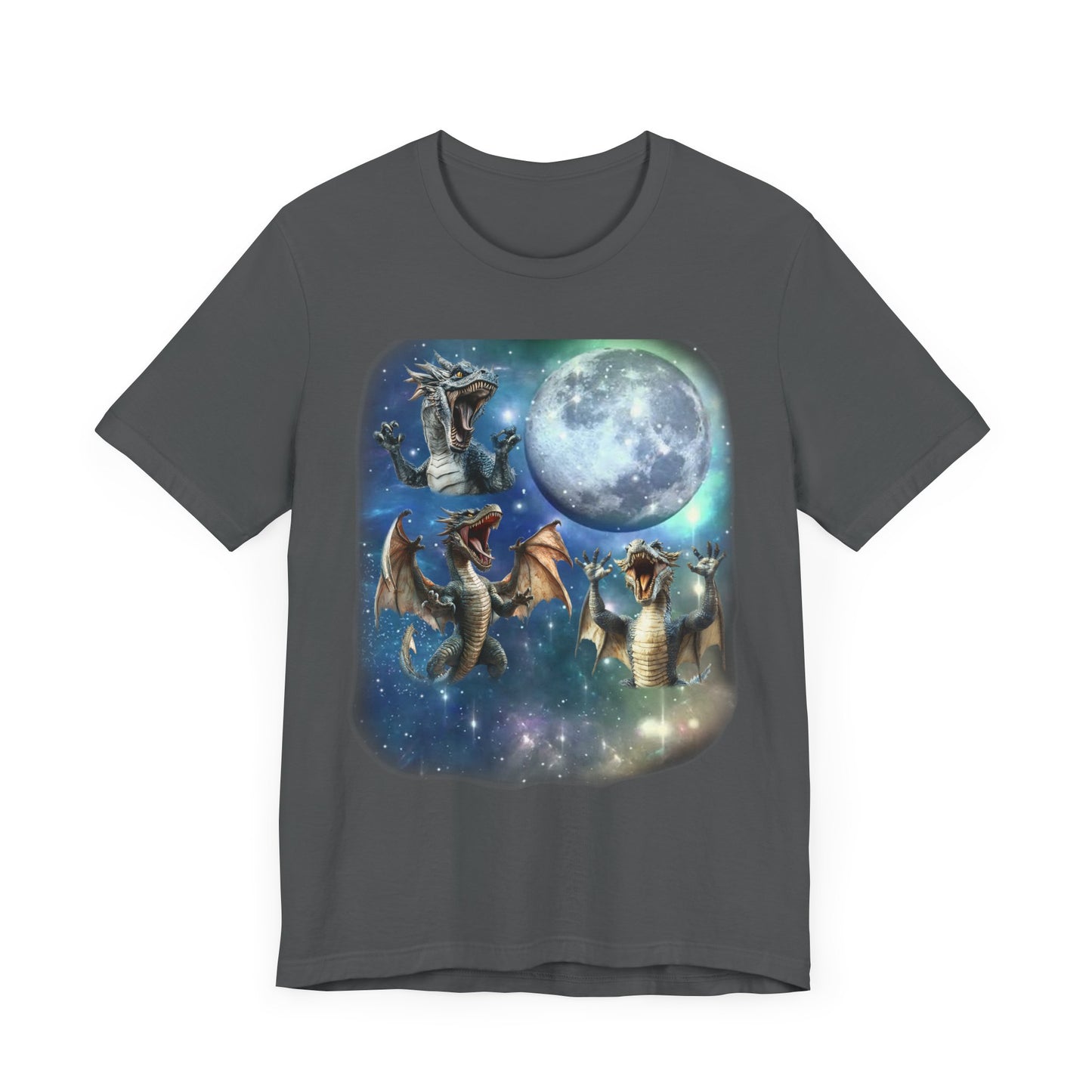 Dragons Howling at the Moon Shirt | Vintage 90s Inspired Mythical Creature Tee | Fantasy Lover Gift | Retro Dragon Vibes Funny Dragon Humor