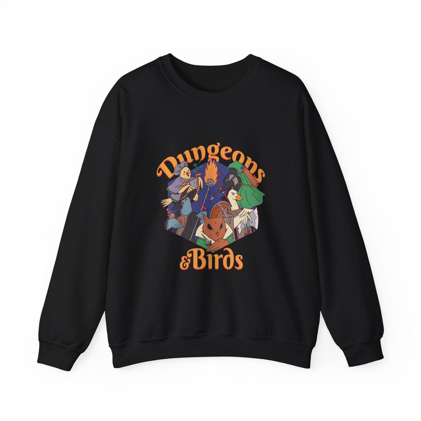 Dungeons and Birbs Funny D&D Parody Sweatshirt | Nerdy Fantasy Game Sweater Bird Lovers | Unique Winter Gift | Cozy Fun Sweatshirt Gamers