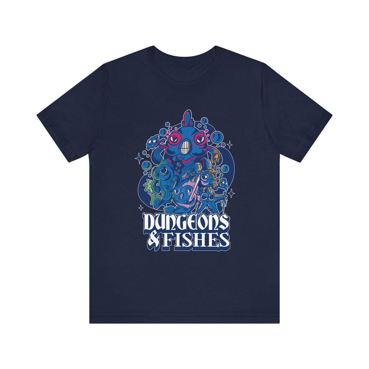 Dungeons and Fish Shirt | D&D Parody Game Tee for Fish Lovers | Aquatic Roleplaying Fantasy Game | Nerdy Gift Ideas Gamers Funny Fish Shirt