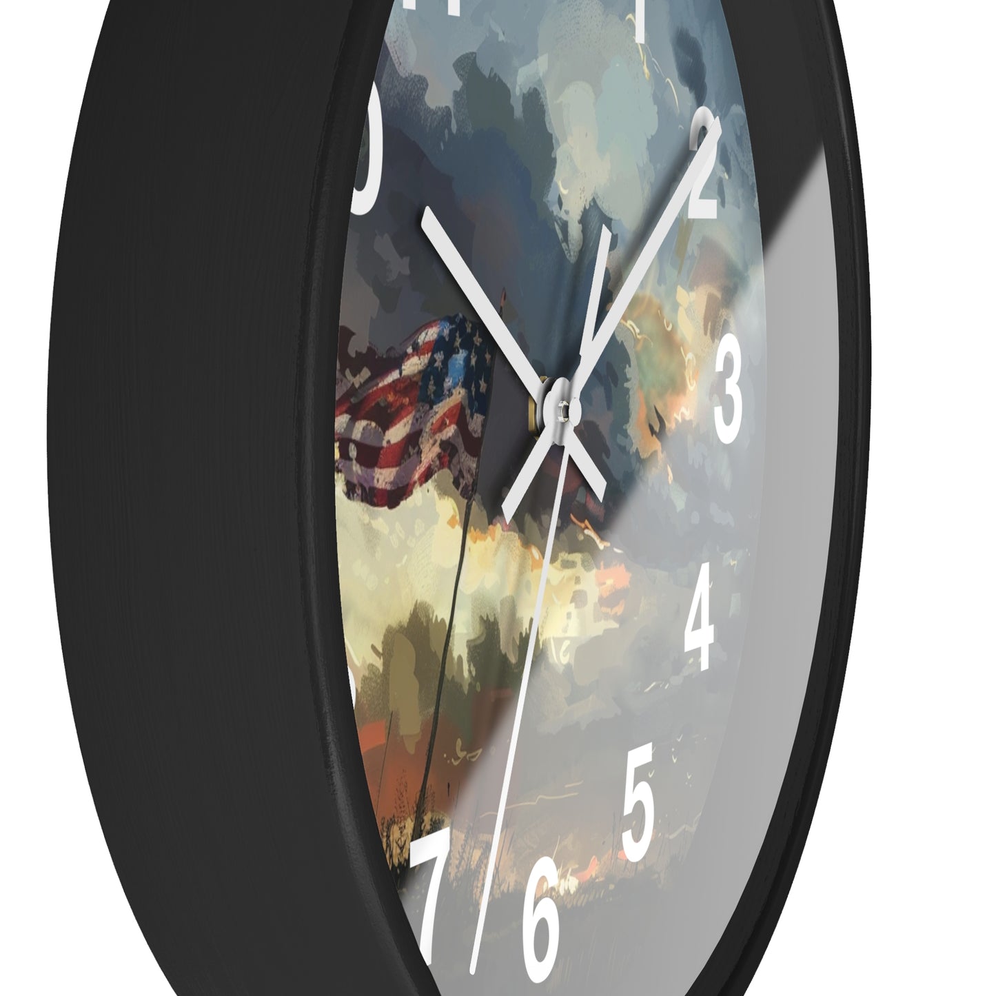 American Flag Pole Wall Clock | Patriotic Standing Flag Design | Battery Operated | USA Pride Decor | Perfect Gift for Patriots and Veteran