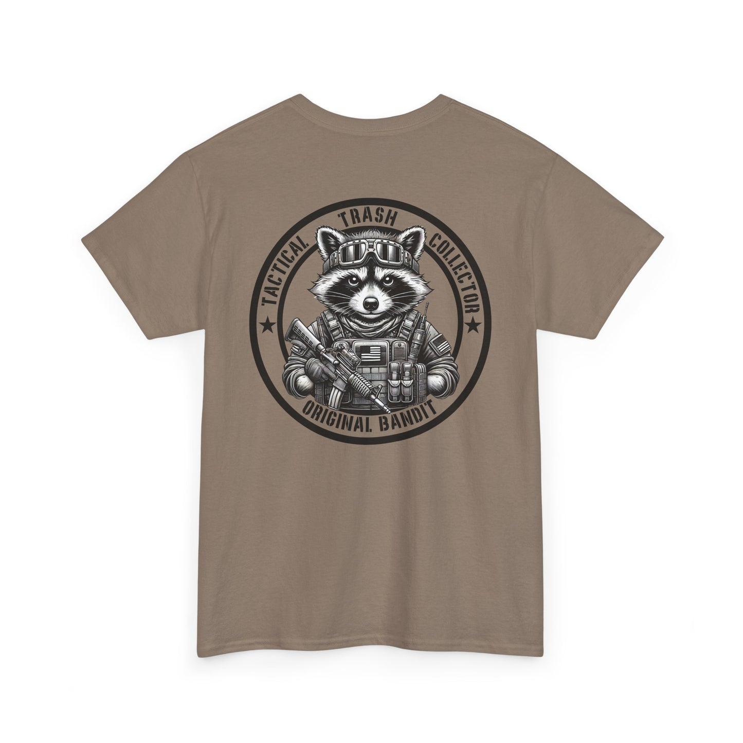 Tactical Trash Collector Shirt | Funny Tactical Raccoon Tee | Military-Inspired Graphic Humor Outdoors Fans | Unique Patriotic Design Gift