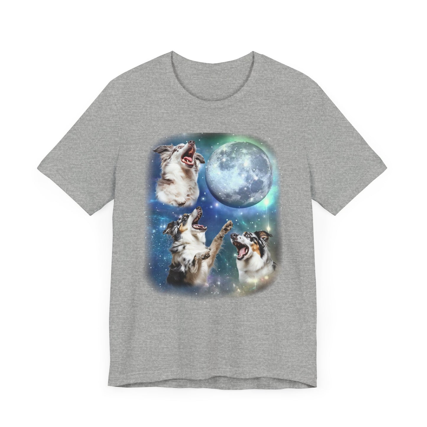 Australian Shepherd Howling at Moon Shirt Vintage 90s-Inspired Aussie Dog Lover Tee Funny Shepherd Dog Shirt Dog Owner Gift Retro Animal