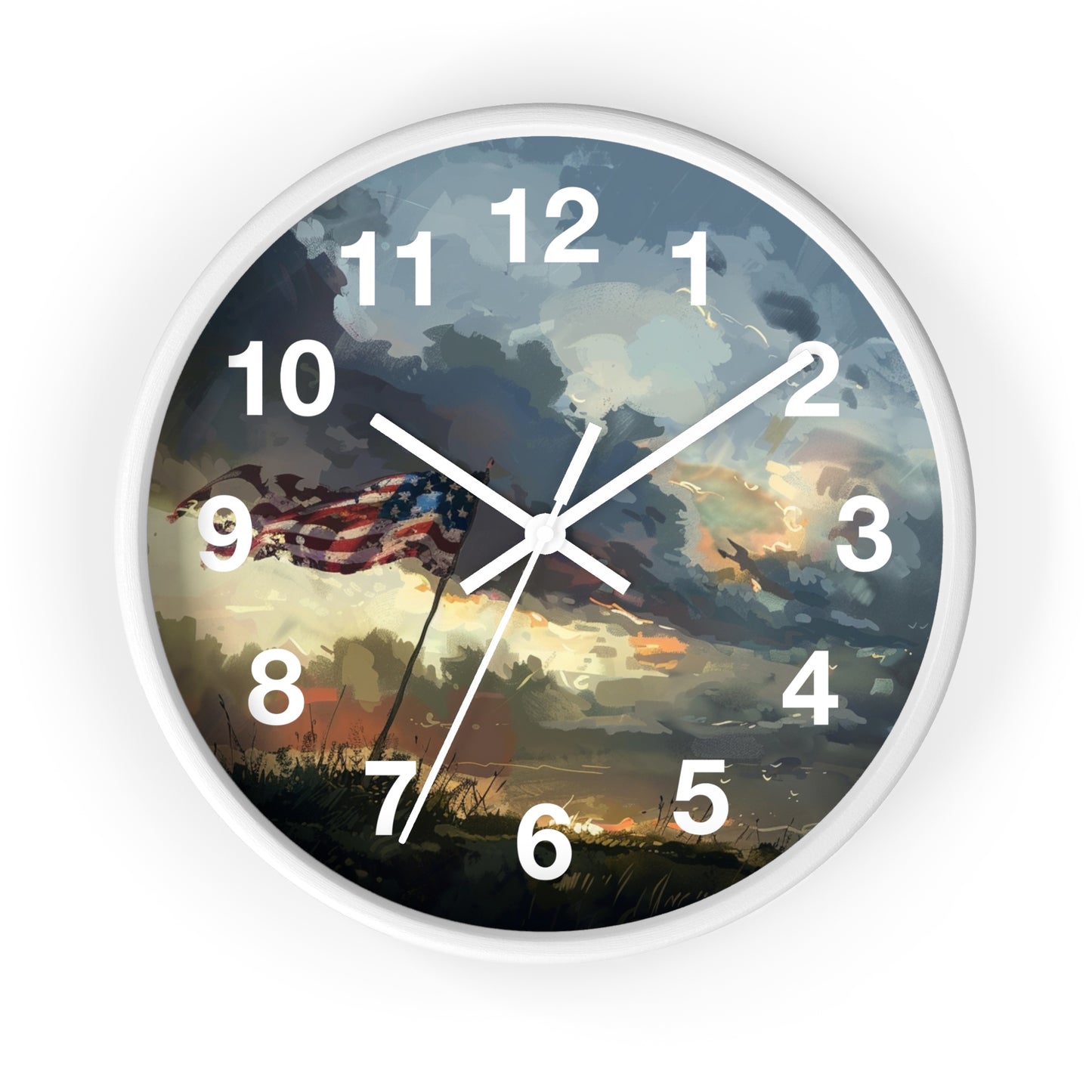 American Flag Pole Wall Clock | Patriotic Standing Flag Design | Battery Operated | USA Pride Decor | Perfect Gift for Patriots and Veteran