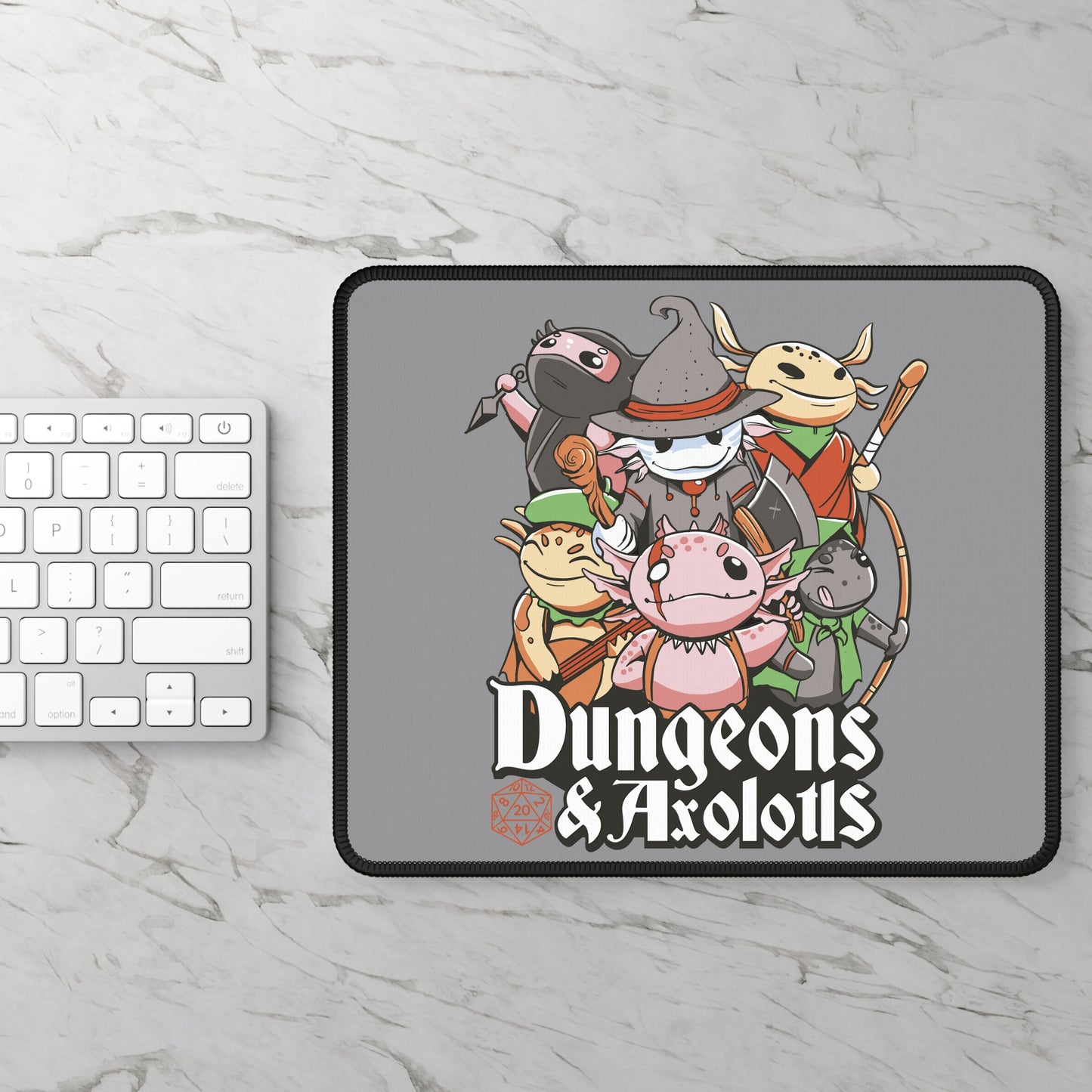Dungeons and Axolotls Non Slip Mouse Pad | Fantasy Game Desk Decor | Unique Gift Axolotl Lovers RPG-Inspired Desk Mat Fun Gaming Accessory