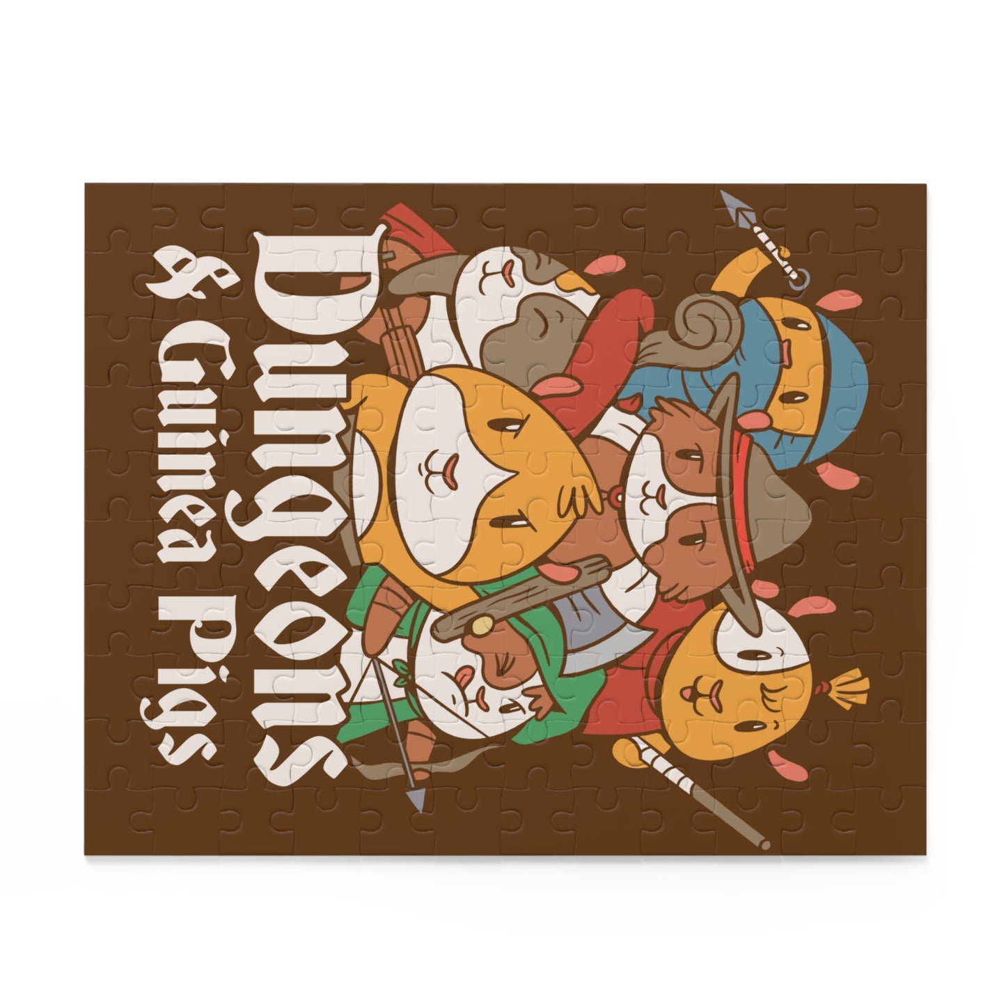 Dungeons and Guinea Pigs Jigsaw Puzzle Funny D&D Parody 120-500 Pieces for Nerdy Fantasy Game Fans and Guinea Pig Lovers RPG Style Puzzle