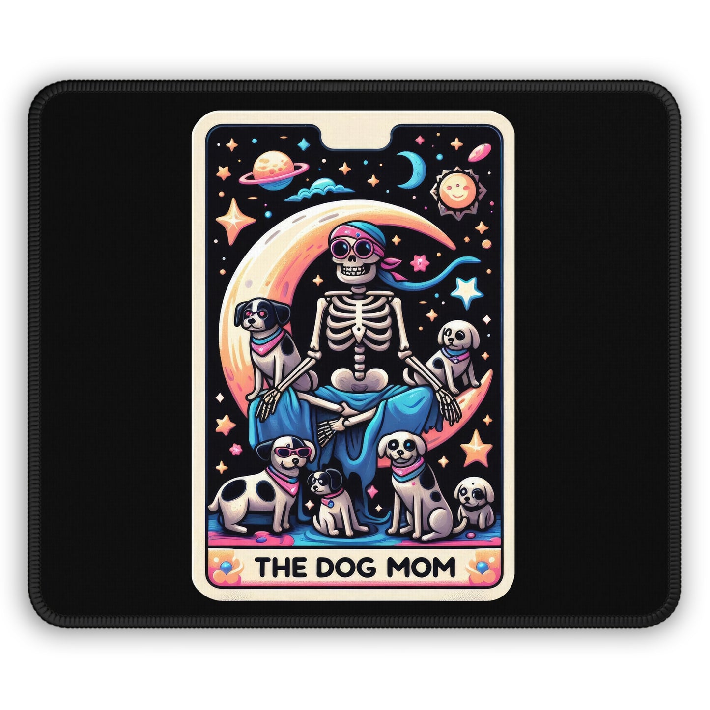 Dog Mom Tarot Card Non Slip Mouse Pad | Pet Lover Office Desk Decor Dog Moms Gift Tarot-Inspired Desk Mat | Canine-Themed Desk Accessory