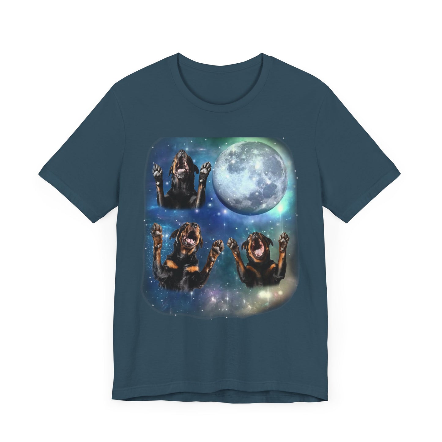 Rottweiler Howling at the Moon Shirt Vintage 90s Inspired Rottweiler Tee Funny Dog Lover Gift Retro Animal Vibes Humorous Rottweiler Design