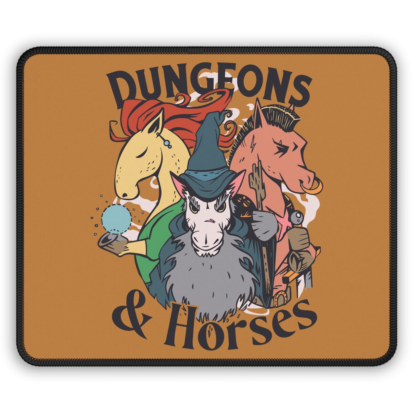 Dungeons and Horses Non Slip Mouse Pad | Fantasy Game Desk Decor | Unique Gift for Horse Lovers | RPG-Inspired Desk Mat Fun Gaming Accessory