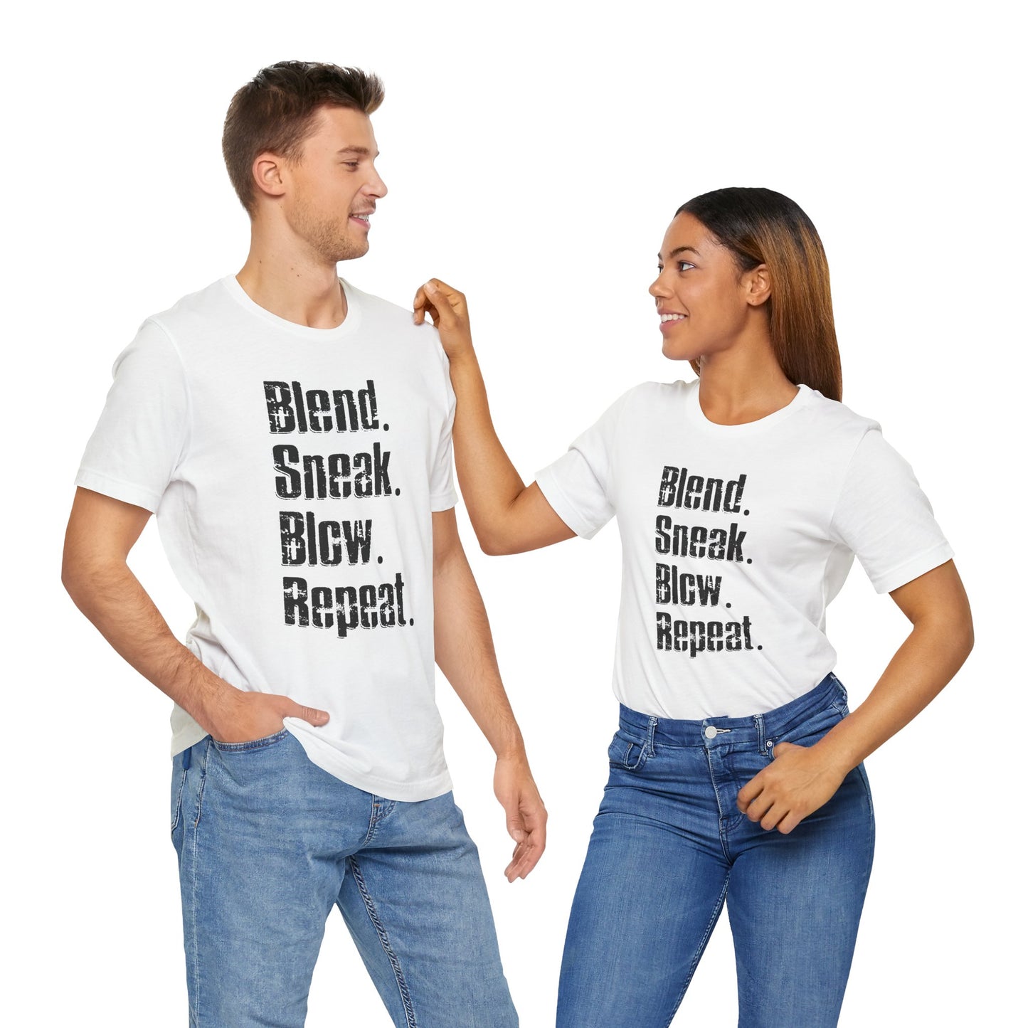 Blend Sneak Blow Repeat Phrase | Tactical Prop Hunt Inspired Phrase | Bold Gamer Graphic | Whistle Warriors | Unique Military Inspired