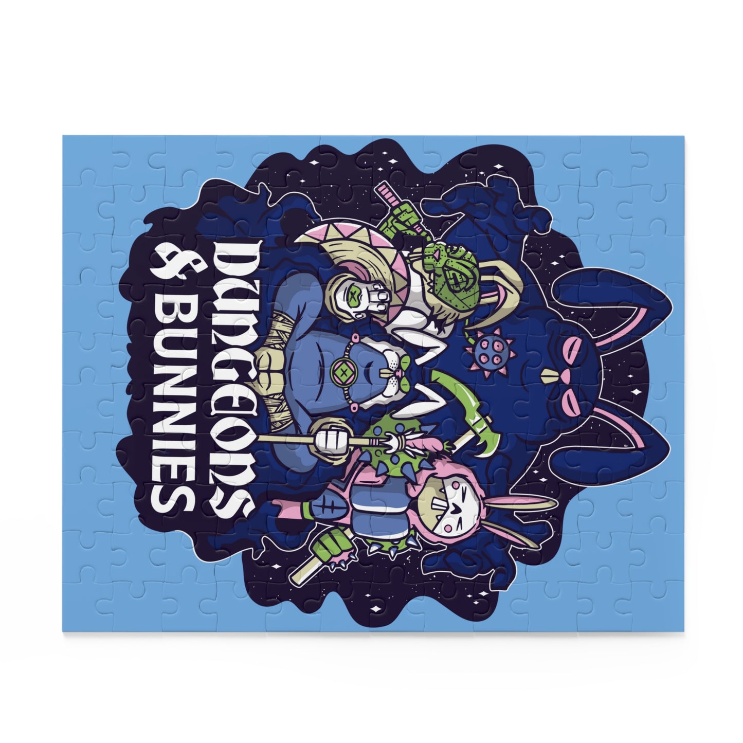Dungeons and Bunnies Jigsaw Puzzle Funny D&D Parody 120-500 Pieces for Nerdy Fantasy Game Fans and Bunny Lovers RPG Style Puzzle