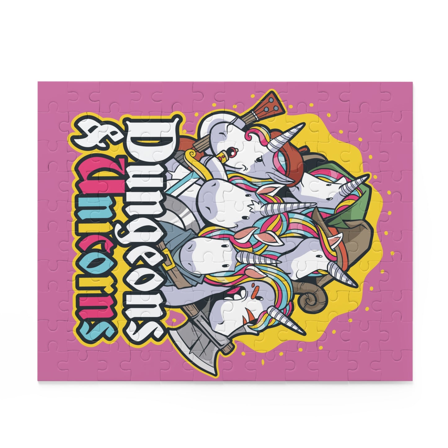 Dungeons and Unicorns Jigsaw Puzzle Funny D&D Parody 120-500 Pieces for Nerdy Fantasy Game Fans and Unicorn Lover RPG Style Puzzle