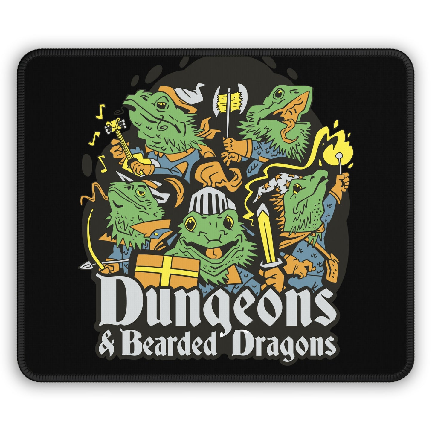 Dungeons and Bearded Dragons Non Slip Mouse Pad | Fantasy Game Desk Decor | Gift for Bearded Dragon Lovers | RPG-Inspired Mat