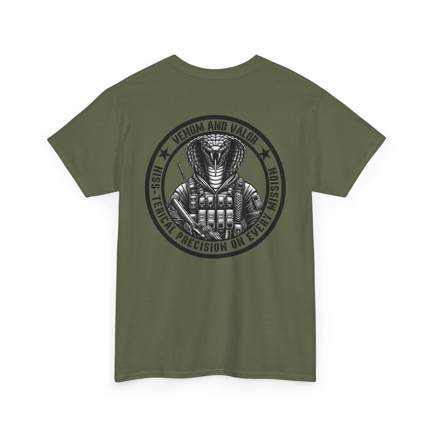 Tactical Cobra Snake Shirt | Venom and Valor Tee | Funny Military-Inspired Patriotic Gift | Snake Lovers Design | Bold Striking Snake Humor