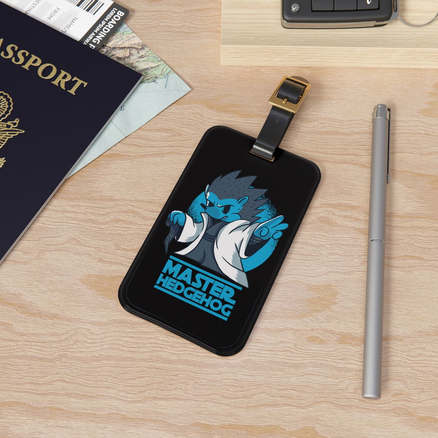 Master Hedgehog Luggage Tag Hilarious Animal Parody Travel Accessory Hedgehog Funny Gift Suitcase ID Tag Airline Travel Badge Travel Bug