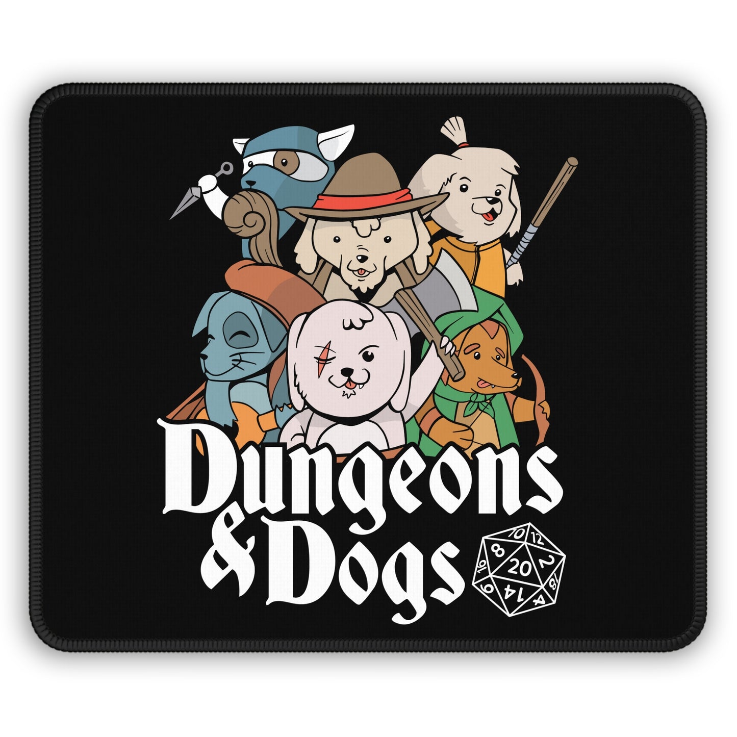 Dungeons and Dogs Non Slip Mouse Pad | Fantasy Game Desk Decor | Unique Gift for Dog Lovers | RPG-Inspired Desk Mat | Fun Gaming Accessory