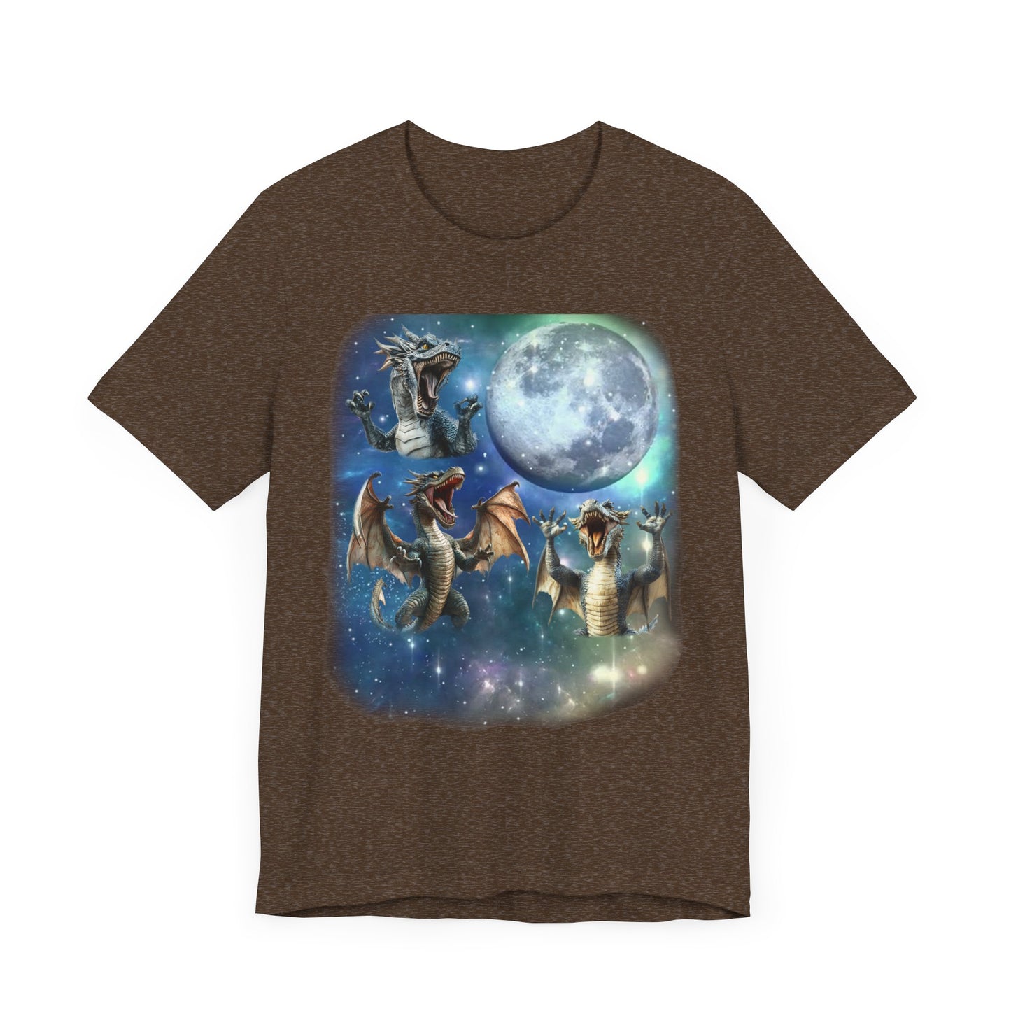 Dragons Howling at the Moon Shirt | Vintage 90s Inspired Mythical Creature Tee | Fantasy Lover Gift | Retro Dragon Vibes Funny Dragon Humor