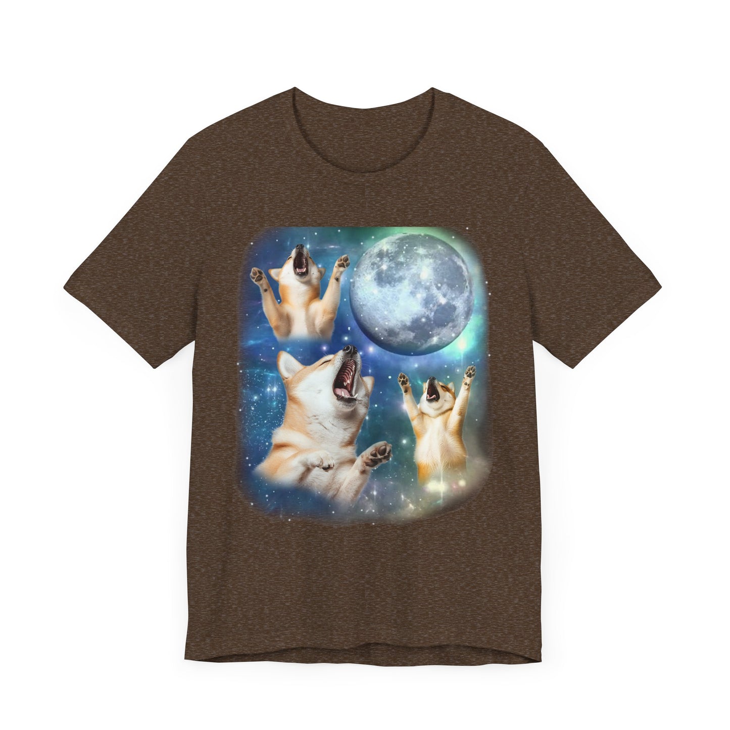 Shiba Inu Howling at the Moon Shirt | Crypto Dog Vintage 90s Inspired Tee | Funny Dog Lover Gift | Retro Shiba Vibes | Humorous Dog Design