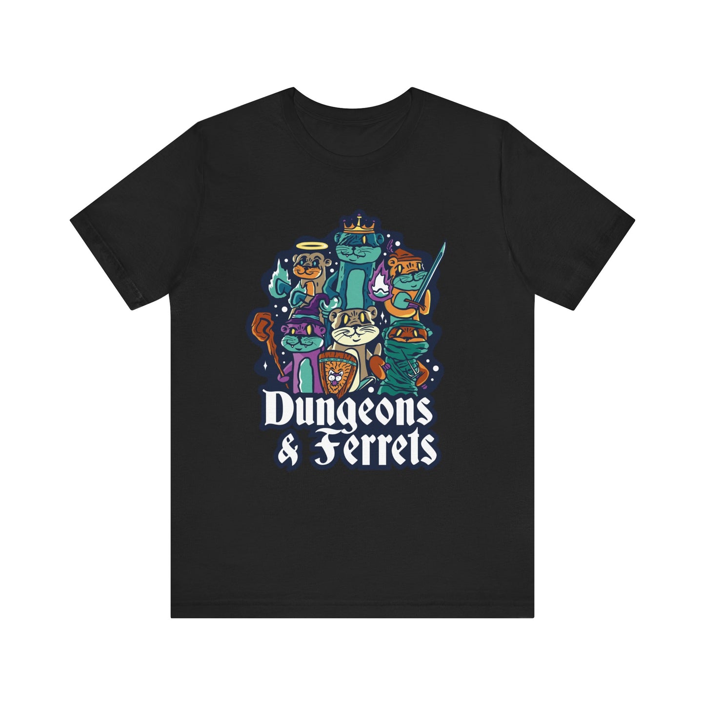 Dungeons and Ferrets Shirt | D&D Parody Game Tee for Ferret Lovers | Roleplaying Fantasy Game | Fun Nerdy Gift Ideas Ferret Gift Idea