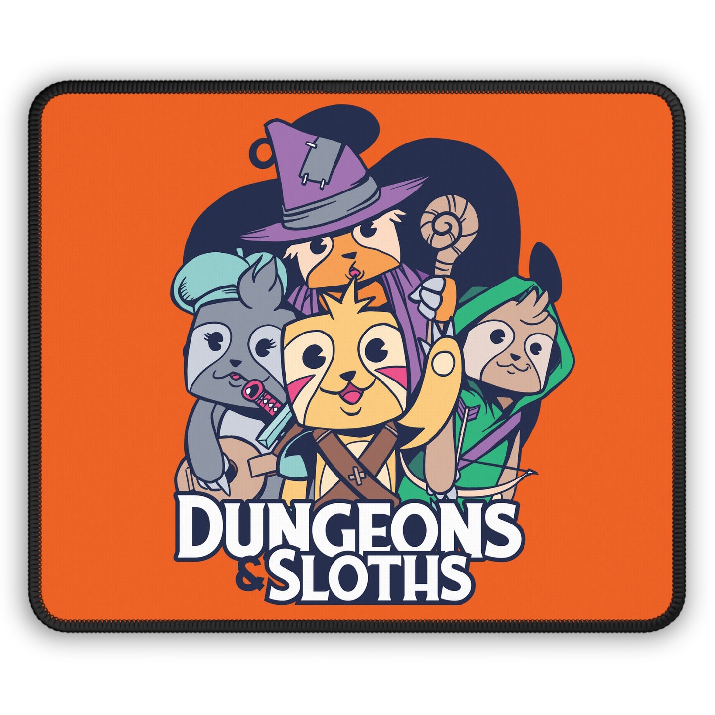 Dungeons and Sloths Non Slip Mouse Pad | Fantasy Game Desk Decor | Unique Gift for Sloth Lovers | RPG-Inspired Desk Mat Fun Gaming Accessory