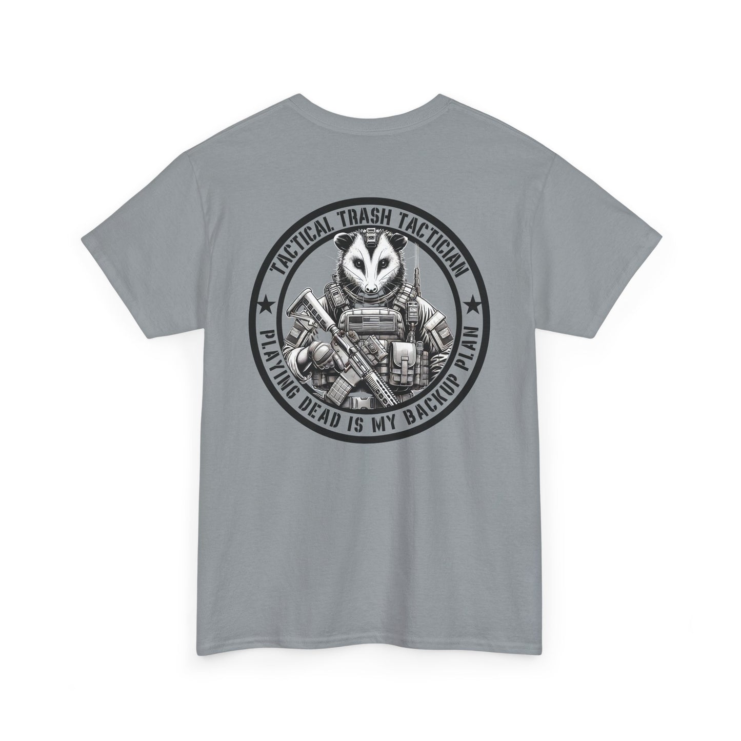 Tactical Trash Tactician Shirt | Opossum Soldier Tee | Funny Military-Inspired Opossum Shirt Patriotic Humor Graphic Tactical Wildlife Fans