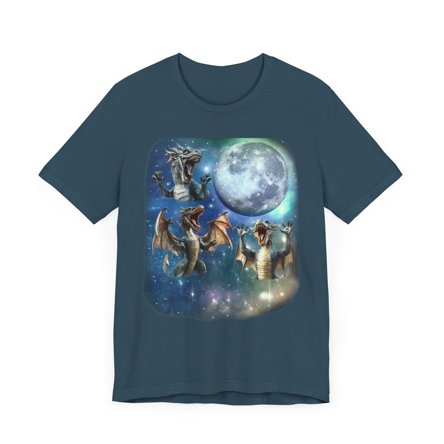 Dragons Howling at the Moon Shirt | Vintage 90s Inspired Mythical Creature Tee | Fantasy Lover Gift | Retro Dragon Vibes Funny Dragon Humor