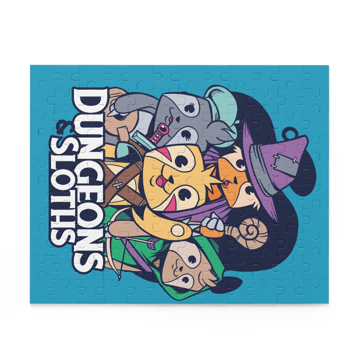 Dungeons and Sloths Jigsaw Puzzle Funny D&D Parody 120-500 Pieces for Nerdy Fantasy Game Fans and Sloth Lovers RPG Style Puzzle