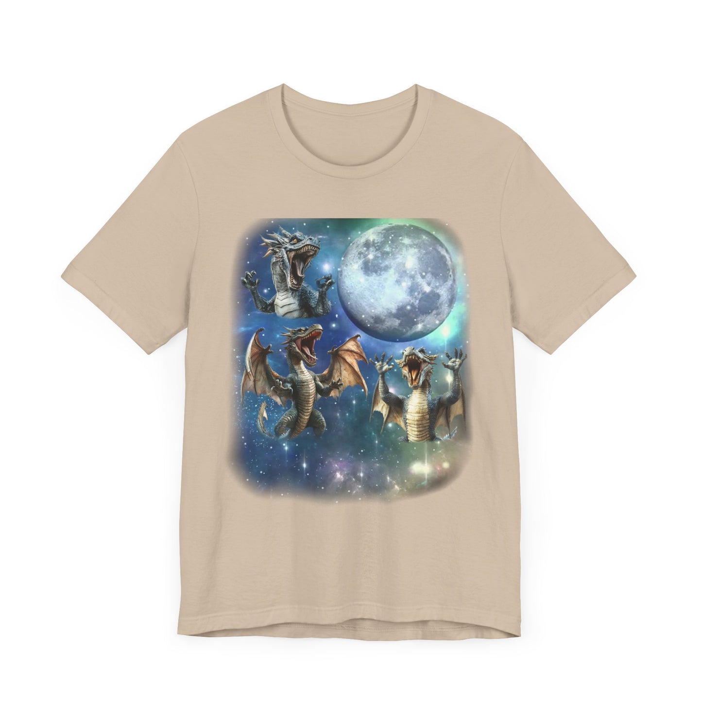 Dragons Howling at the Moon Shirt | Vintage 90s Inspired Mythical Creature Tee | Fantasy Lover Gift | Retro Dragon Vibes Funny Dragon Humor