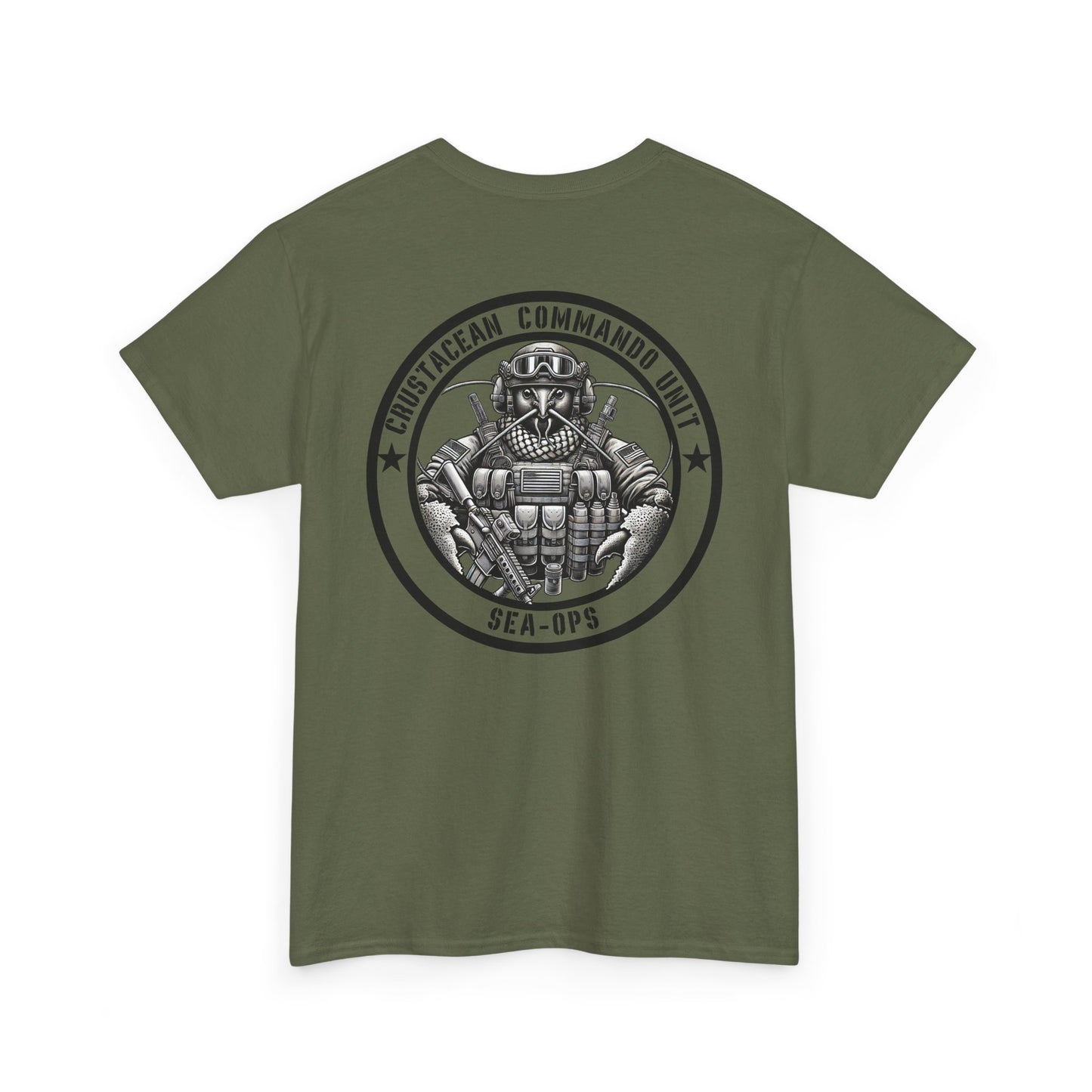 Crustacean Commando Unit Shirt | Tactical Lobster Tee | Funny Military-Inspired Lobster Shirt Patriotic Humor Graphic Seafood Tactical Fans