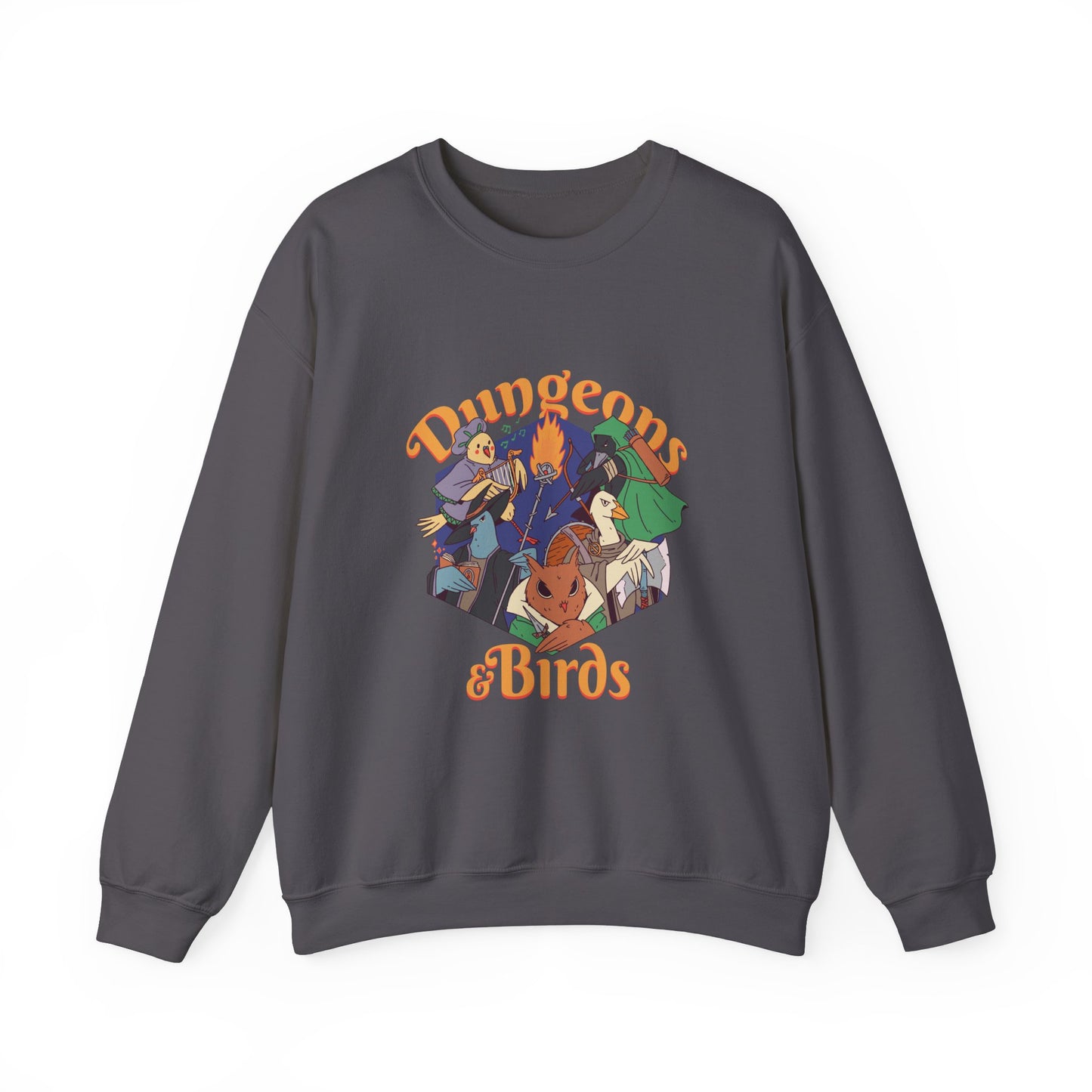 Dungeons and Birbs Funny D&D Parody Sweatshirt | Nerdy Fantasy Game Sweater Bird Lovers | Unique Winter Gift | Cozy Fun Sweatshirt Gamers