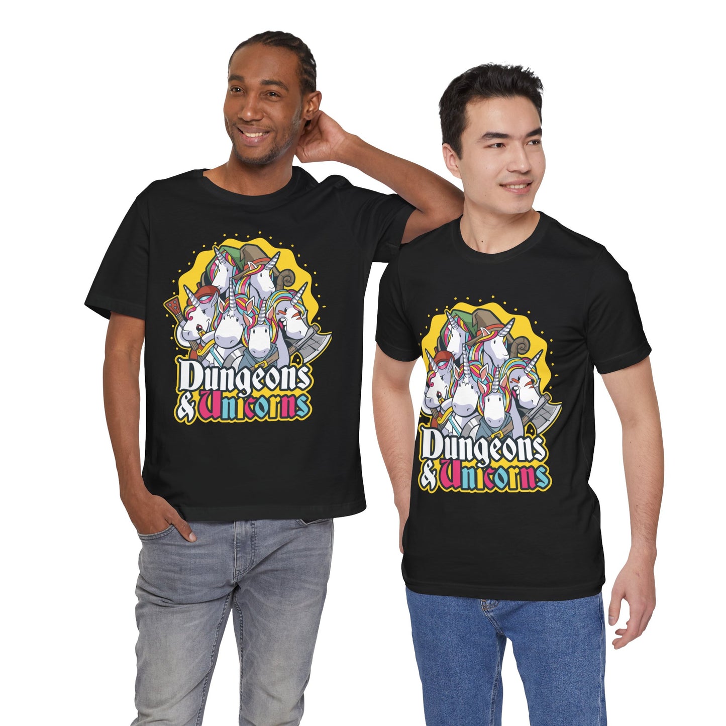 Dungeons and Unicorns Shirt | D&D Parody Game Tee for Unicorn Lovers | Magical Roleplaying Fantasy Game | Fun Nerdy Gift Ideas Funny Unicorn
