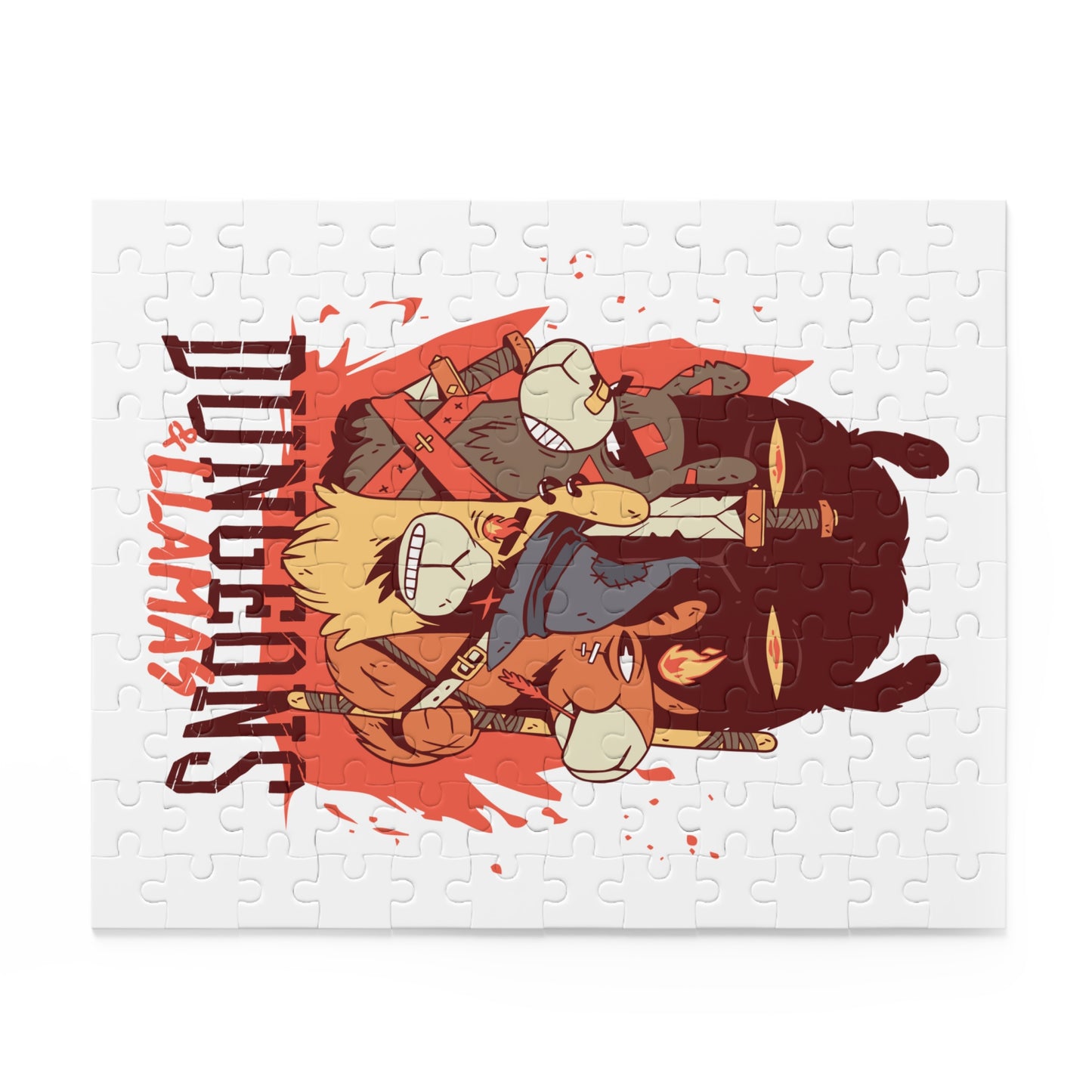 Dungeons and Llamas Jigsaw Puzzle Funny D&D Parody 120-500 Pieces for Nerdy Fantasy Game Fans and Llama Lovers RPG Style Puzzle