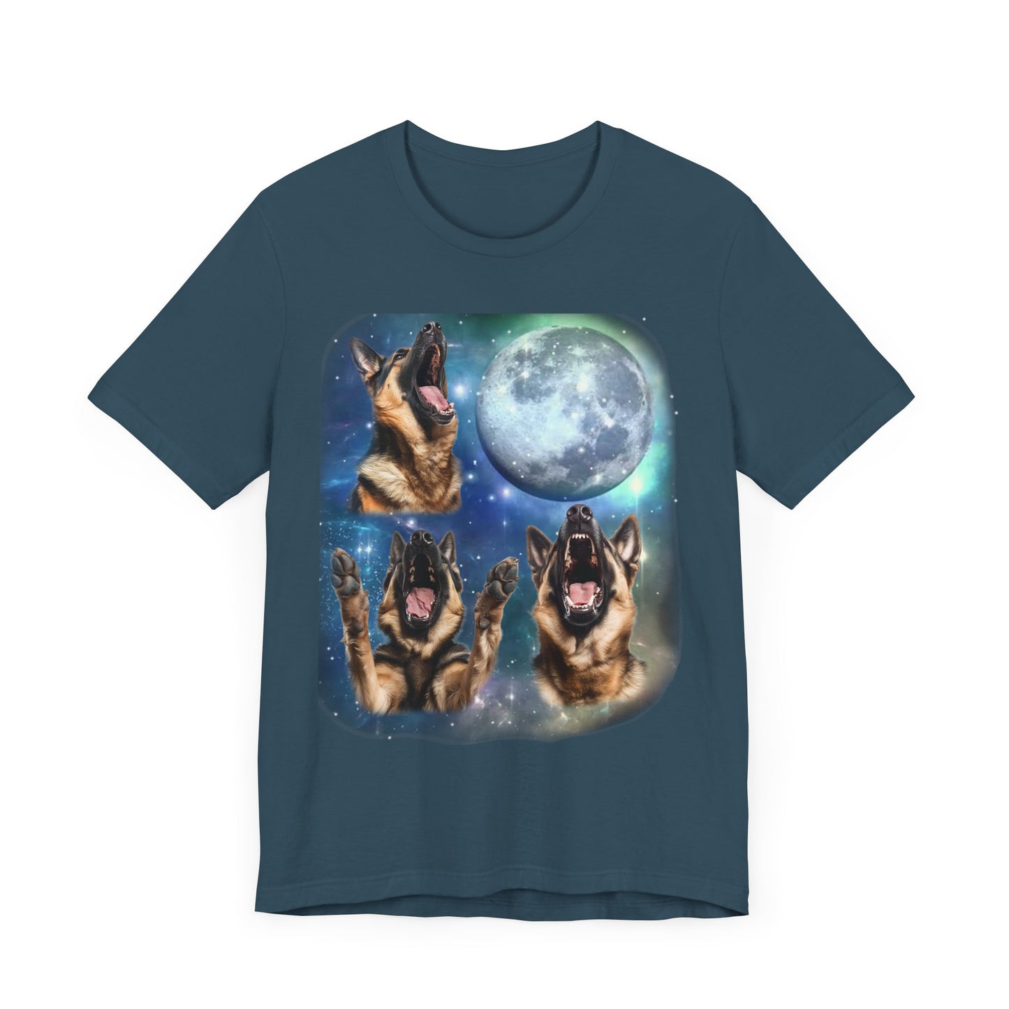 German Shepherd Howling at the Moon Shirt | Vintage 90s Inspired Dog Tee | Funny Shepherd Lover Gift | Retro Canine Vibes | Unique GSD Humor