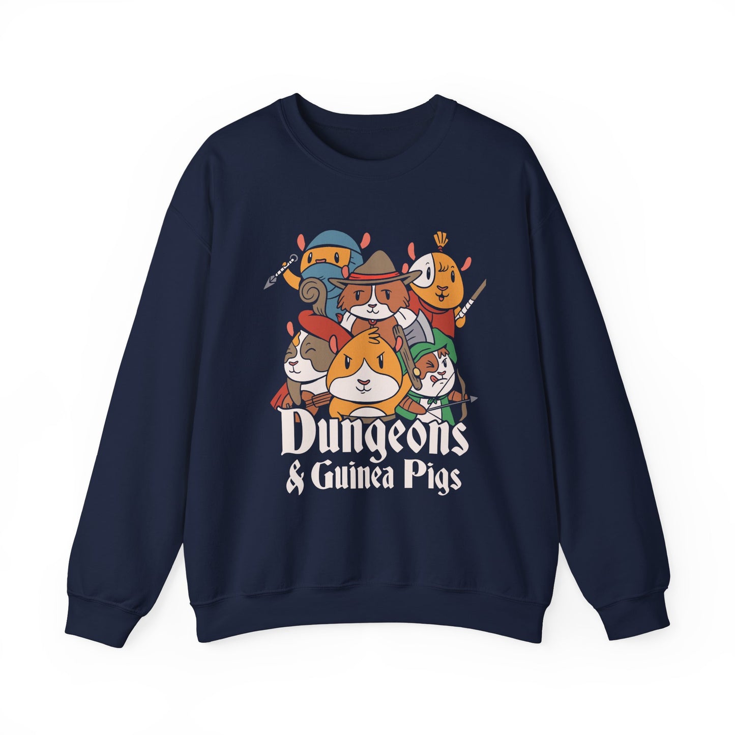 Dungeons and Guinea Pigs Funny D&D Parody Sweatshirt | Nerdy Fantasy Game Sweater Guinea Pig Lovers | Winter Gift Cozy Fun Sweatshirt Gamer