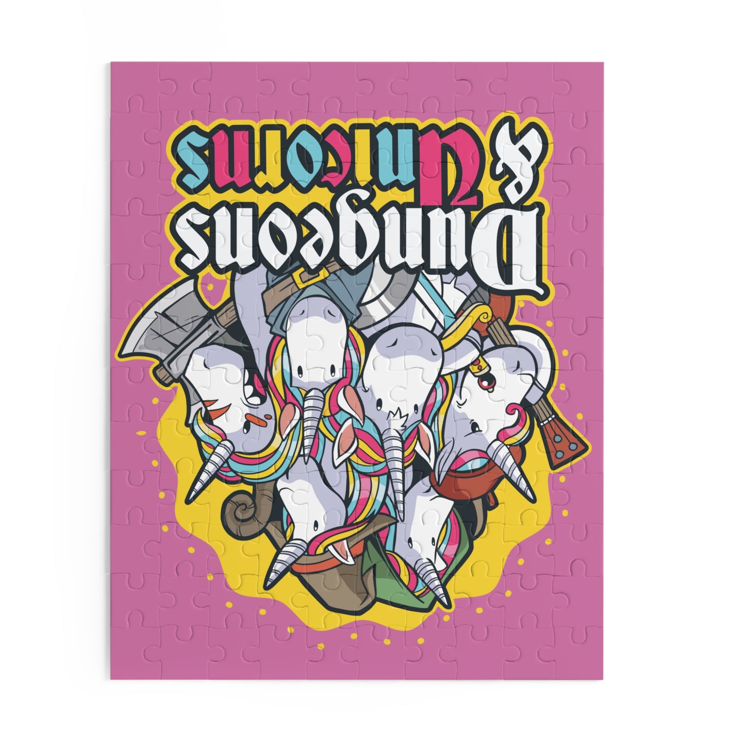 Dungeons and Unicorns Jigsaw Puzzle Funny D&D Parody 120-500 Pieces for Nerdy Fantasy Game Fans and Unicorn Lover RPG Style Puzzle