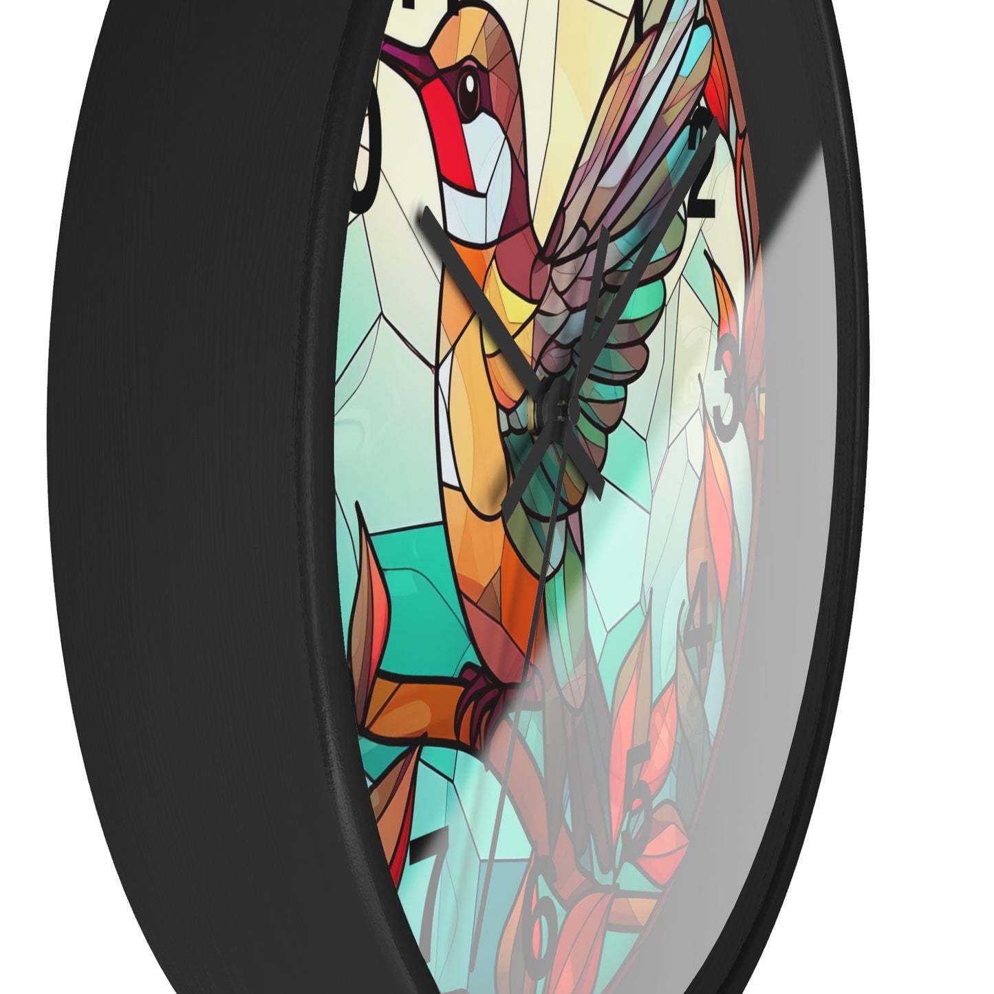 Beautiful Hummingbird Stained Glass Wall Clock | Colorful Vibrant Bird Design | Battery Operated | Unique Home Decor | HummingBird Gift