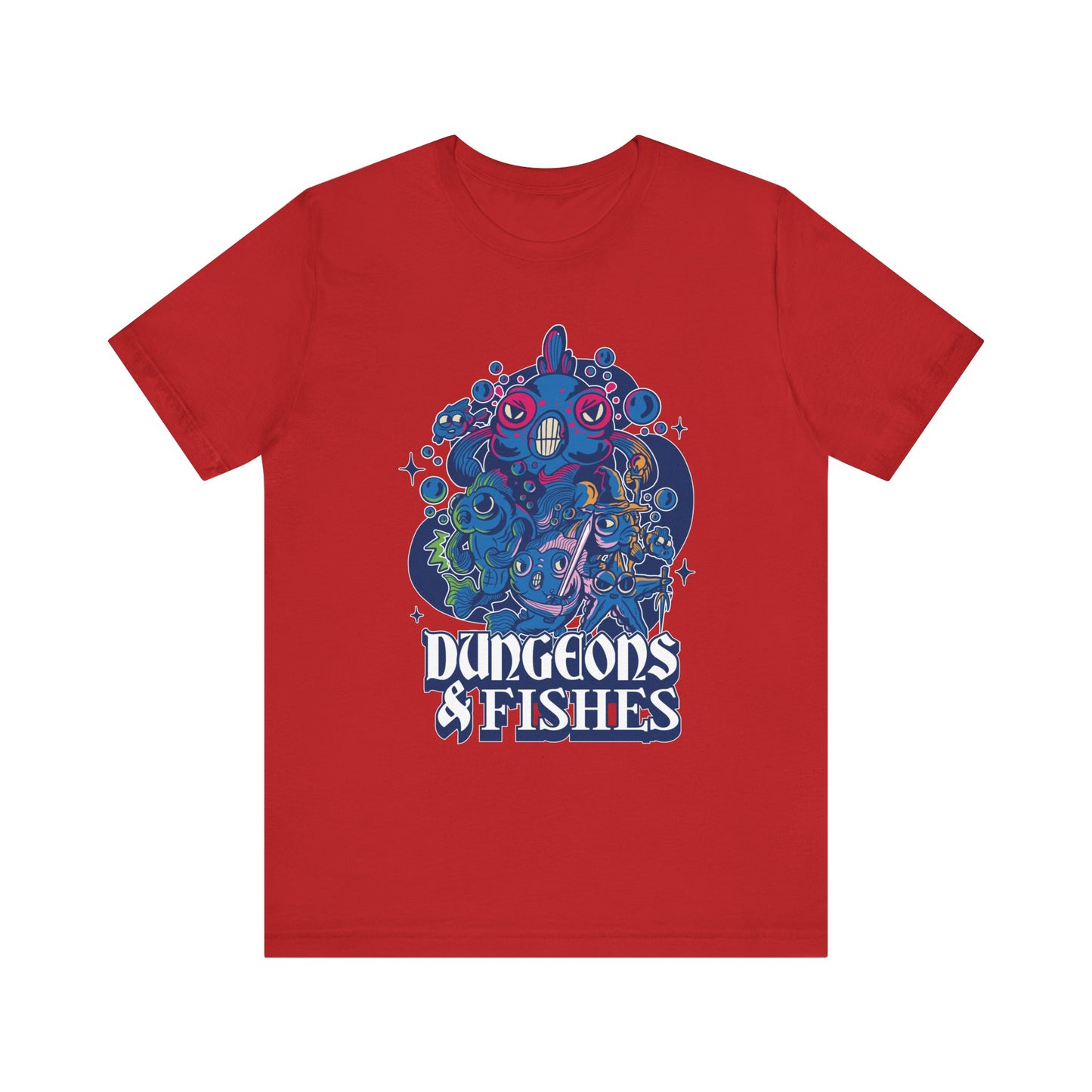 Dungeons and Fish Shirt | D&D Parody Game Tee for Fish Lovers | Aquatic Roleplaying Fantasy Game | Nerdy Gift Ideas Gamers Funny Fish Shirt