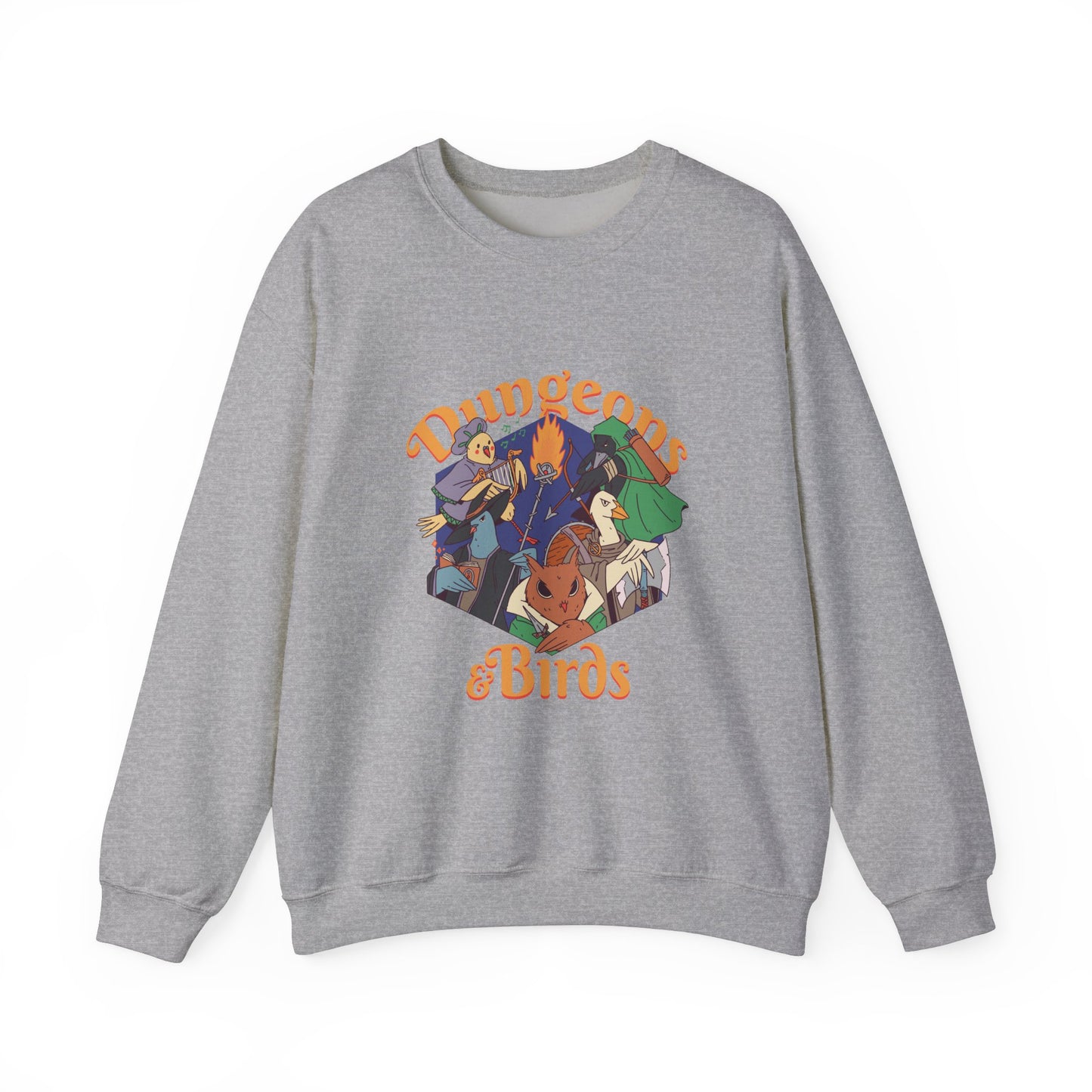 Dungeons and Birbs Funny D&D Parody Sweatshirt | Nerdy Fantasy Game Sweater Bird Lovers | Unique Winter Gift | Cozy Fun Sweatshirt Gamers