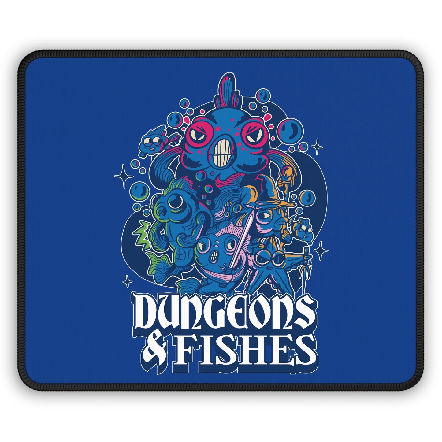 Dungeons and Fishes Non Slip Mouse Pad | Fantasy Game Desk Decor | Unique Gift for Fish Lovers | RPG-Inspired Desk Mat Fun Gaming Accessory