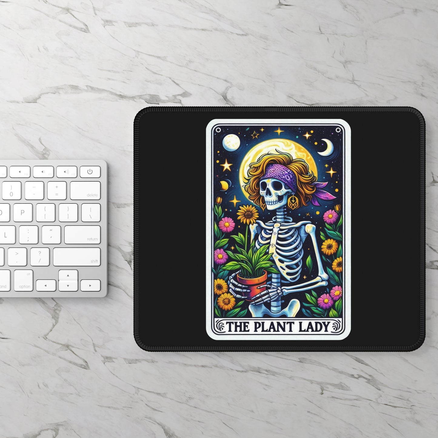 Plant Lady Tarot Card Non Slip Mouse Pad | Botanical Office Desk Decor Plant Lovers Gift Tarot-Inspired Desk Mat Green Thumb Desk Accessory