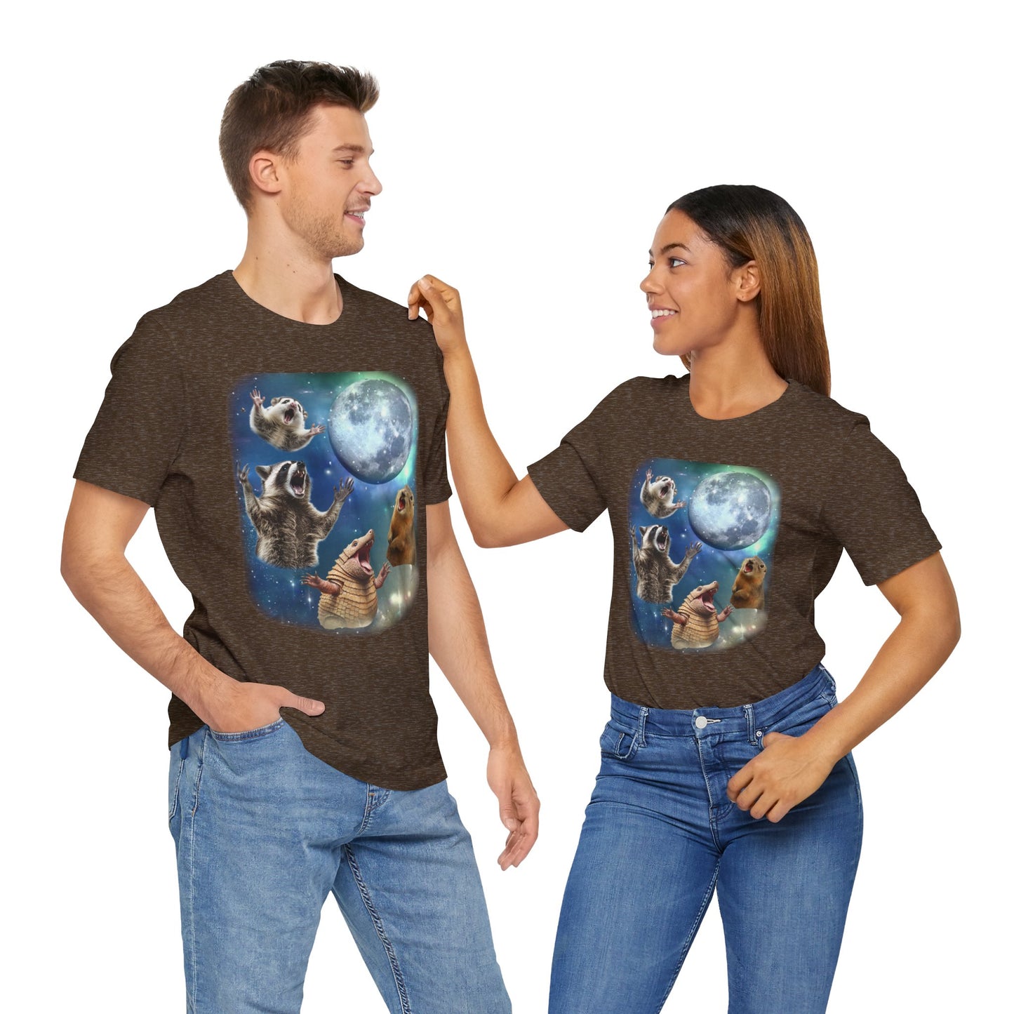 Feral Animals Howling at the Moon Shirt | Funny Raccoon, Opossum, Armadillo & Prairie Dog Tee | '90s-Inspired Animal Humor Shirt