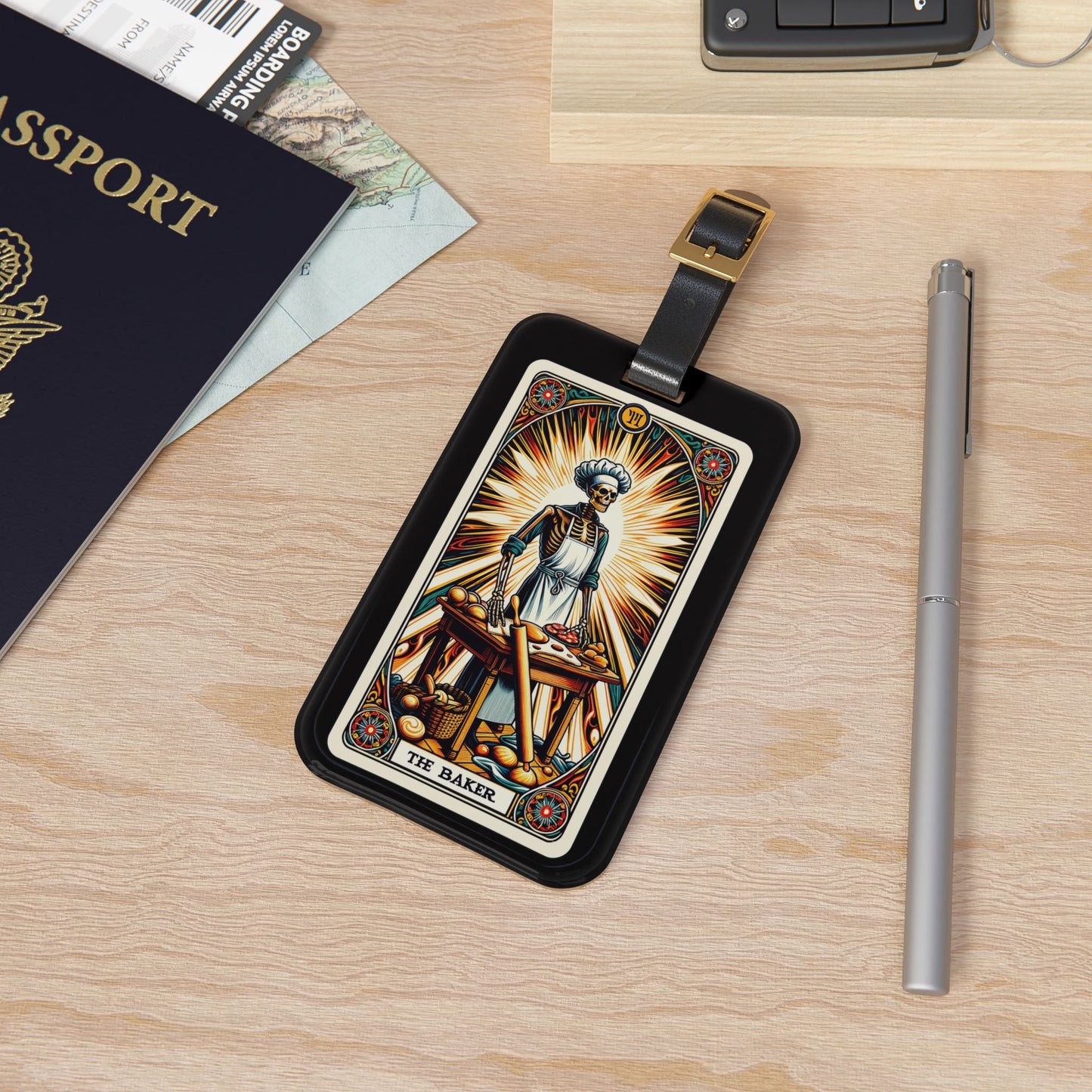 The Baker Tarot Card Luggage Tag - Funny Travel Accessory - Unique Suitcase ID - Perfect Gift for Travelers & Tarot Lovers Baggage Tag