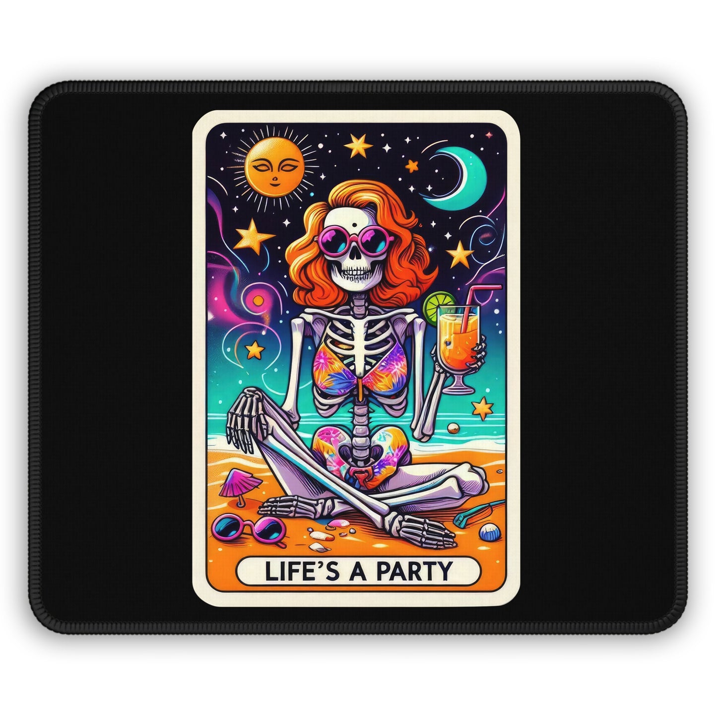 Life's a Party Tarot Card Non Slip Mouse Pad Office Desk Decor Party Lover Gift Tarot-Inspired Desk Mat Celebration-Themed Desk Accessory