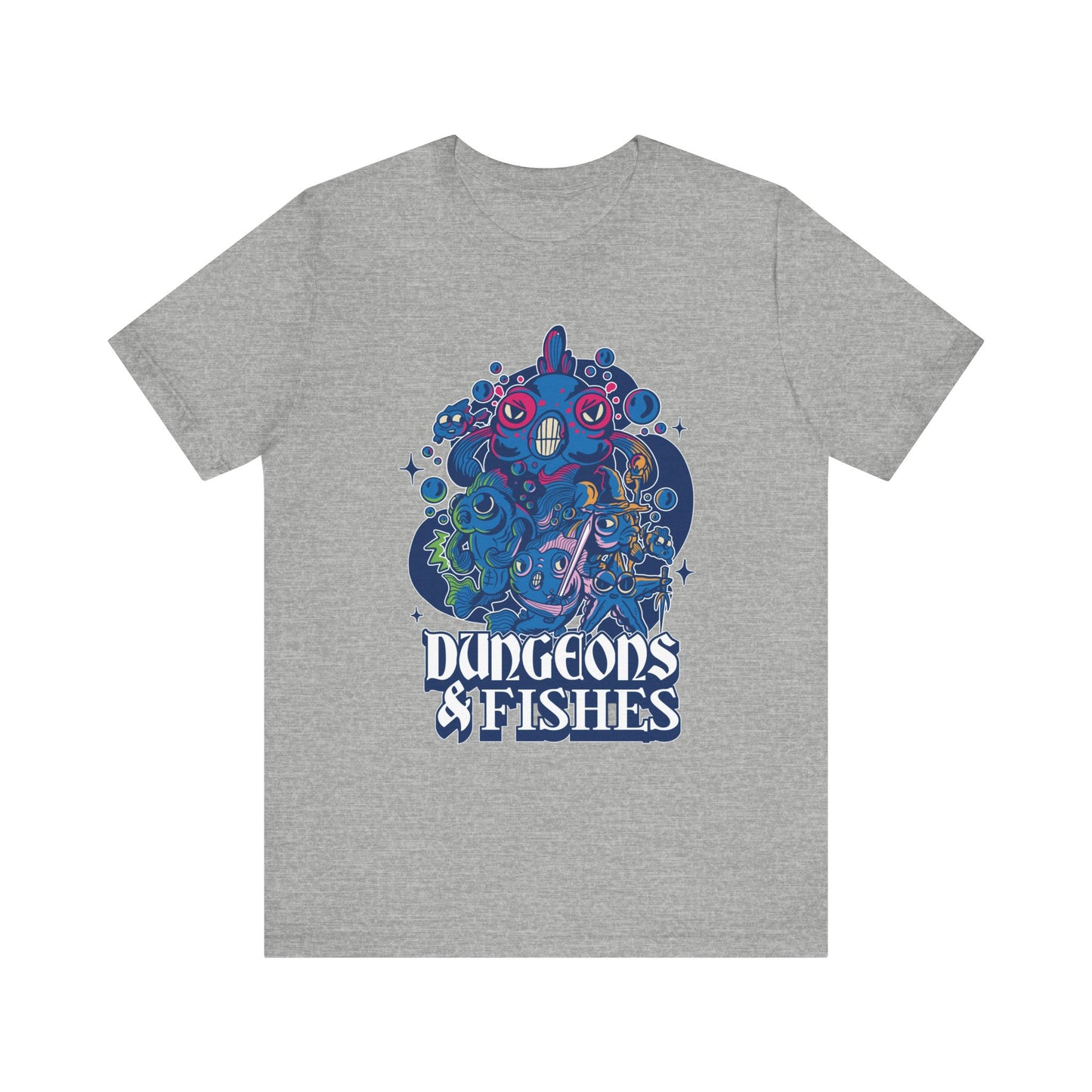 Dungeons and Fish Shirt | D&D Parody Game Tee for Fish Lovers | Aquatic Roleplaying Fantasy Game | Nerdy Gift Ideas Gamers Funny Fish Shirt