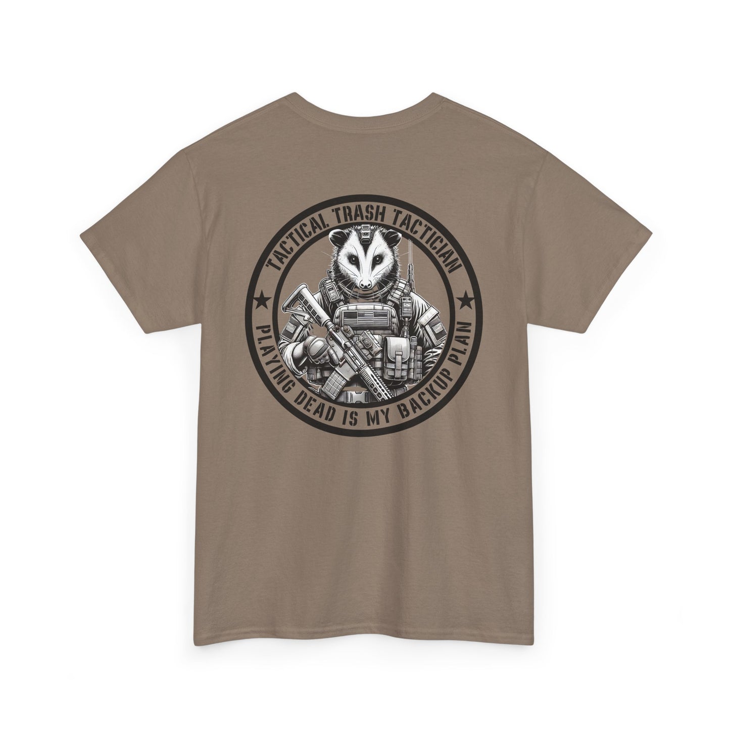 Tactical Trash Tactician Shirt | Opossum Soldier Tee | Funny Military-Inspired Opossum Shirt Patriotic Humor Graphic Tactical Wildlife Fans