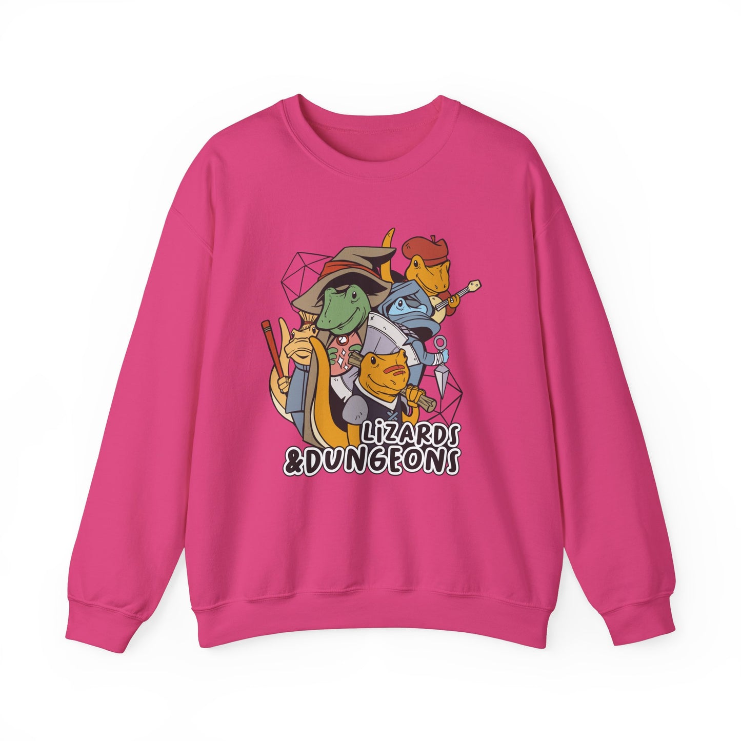 Dungeons and Lizards Funny D&D Parody Sweatshirt | Nerdy Fantasy Game Sweater Lizard Lovers | Unique Winter Gift Cozy Fun Sweatshirt Gamers