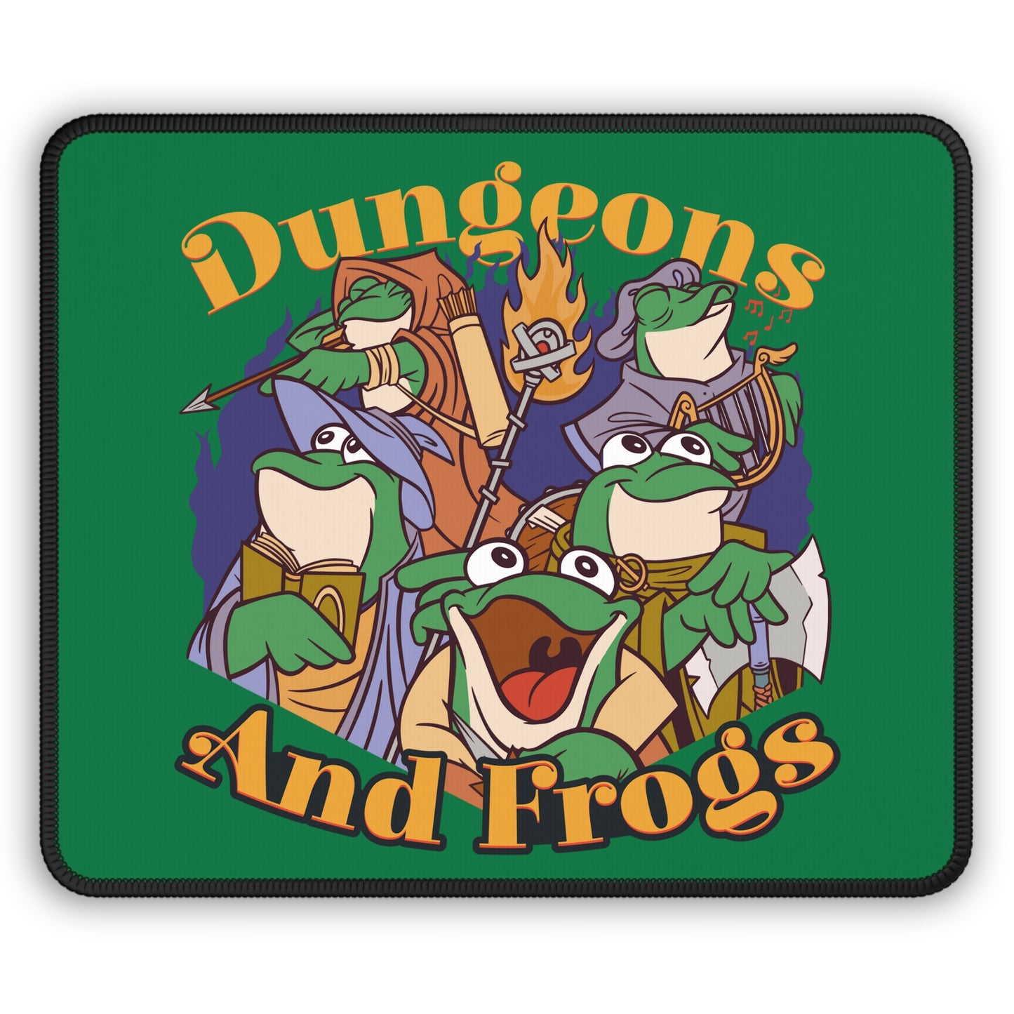 Dungeons and Frogs Non Slip Mouse Pad | Fantasy Game Desk Decor | Unique Gift for Frog Lovers | RPG-Inspired Desk Mat | Fun Gaming Accessory