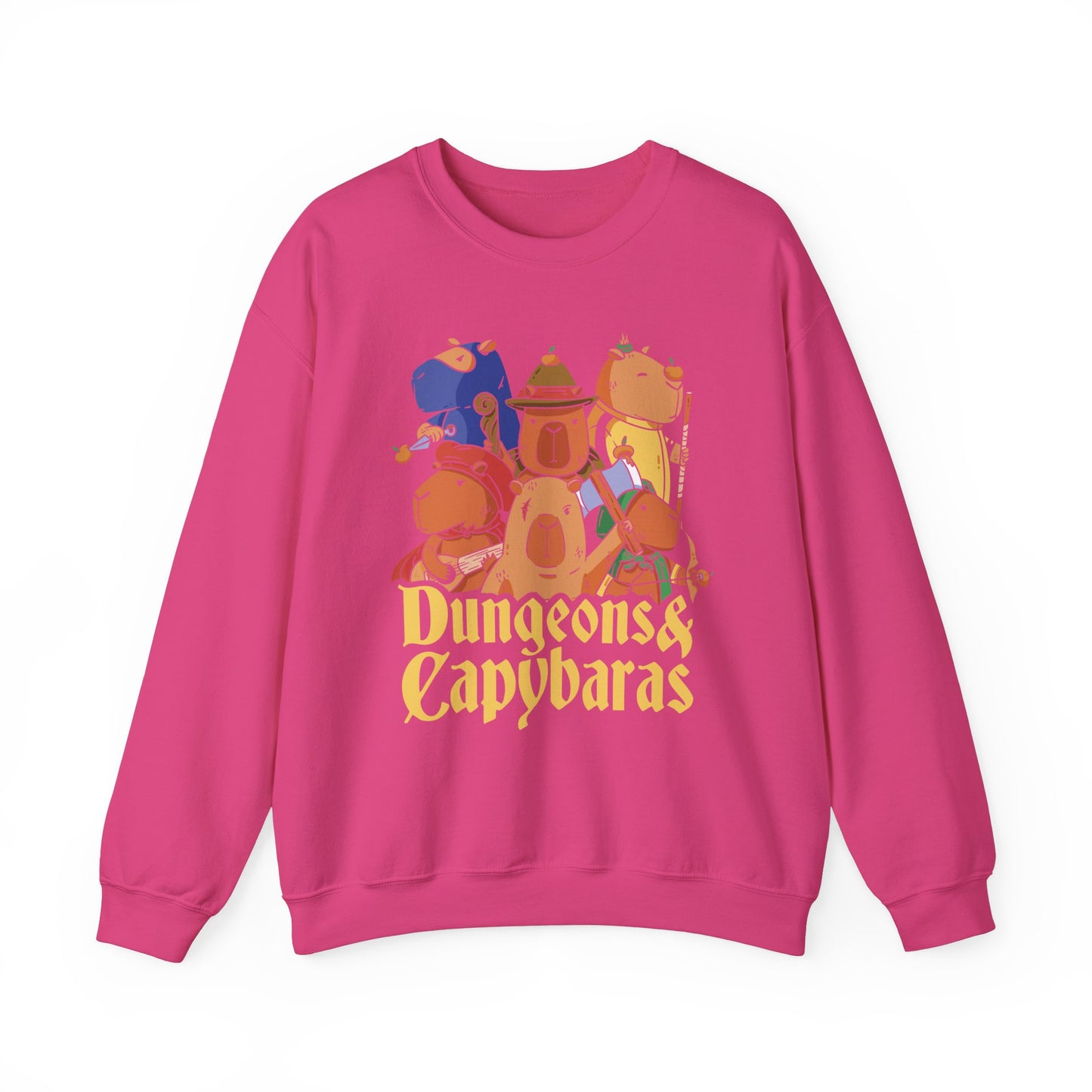 Dungeons and Capybaras Funny D&D Parody Sweatshirt | Nerdy Fantasy Game Sweater for Capybara Lovers Unique Winter Gift | Cozy Fun Sweatshirt