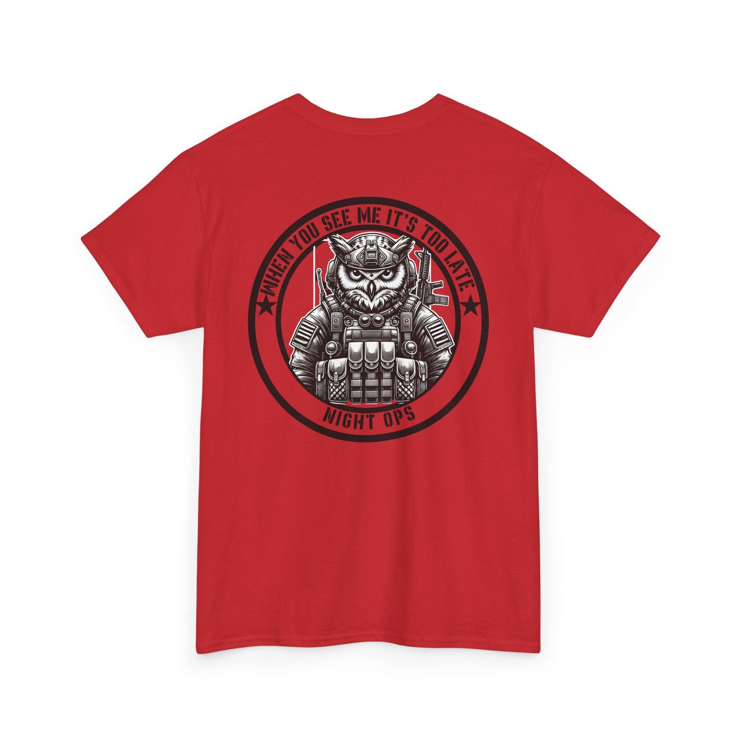 Tactical Owl Night Ops Shirt | Funny Military-Inspired Patriotic Tee | Night Vision Specialist Gift for Owl Lovers | Stealthy Animal Graphic